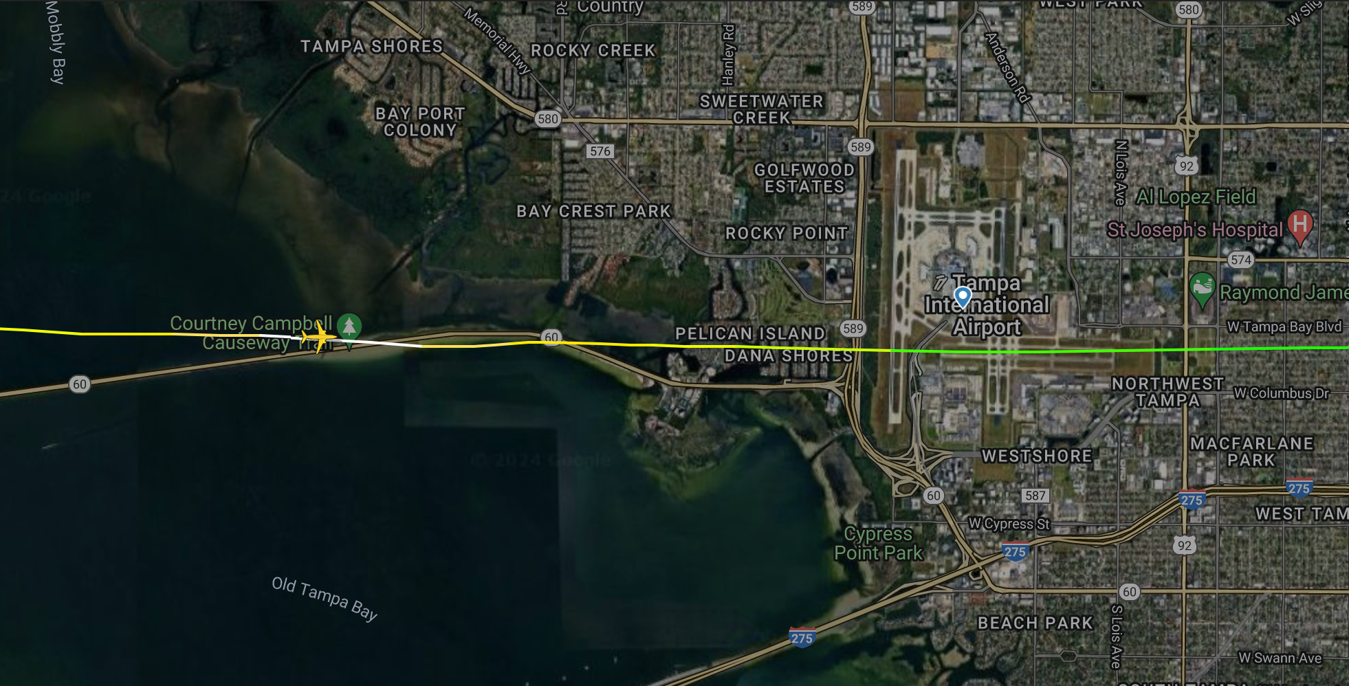 WN425 TPA approach July 14, 2024.