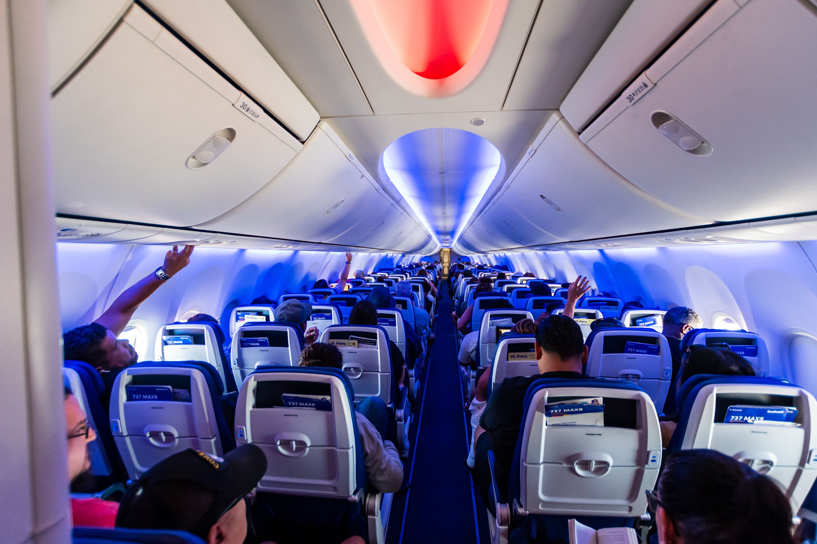 A Look Down the 737 MAX 8 Cabin