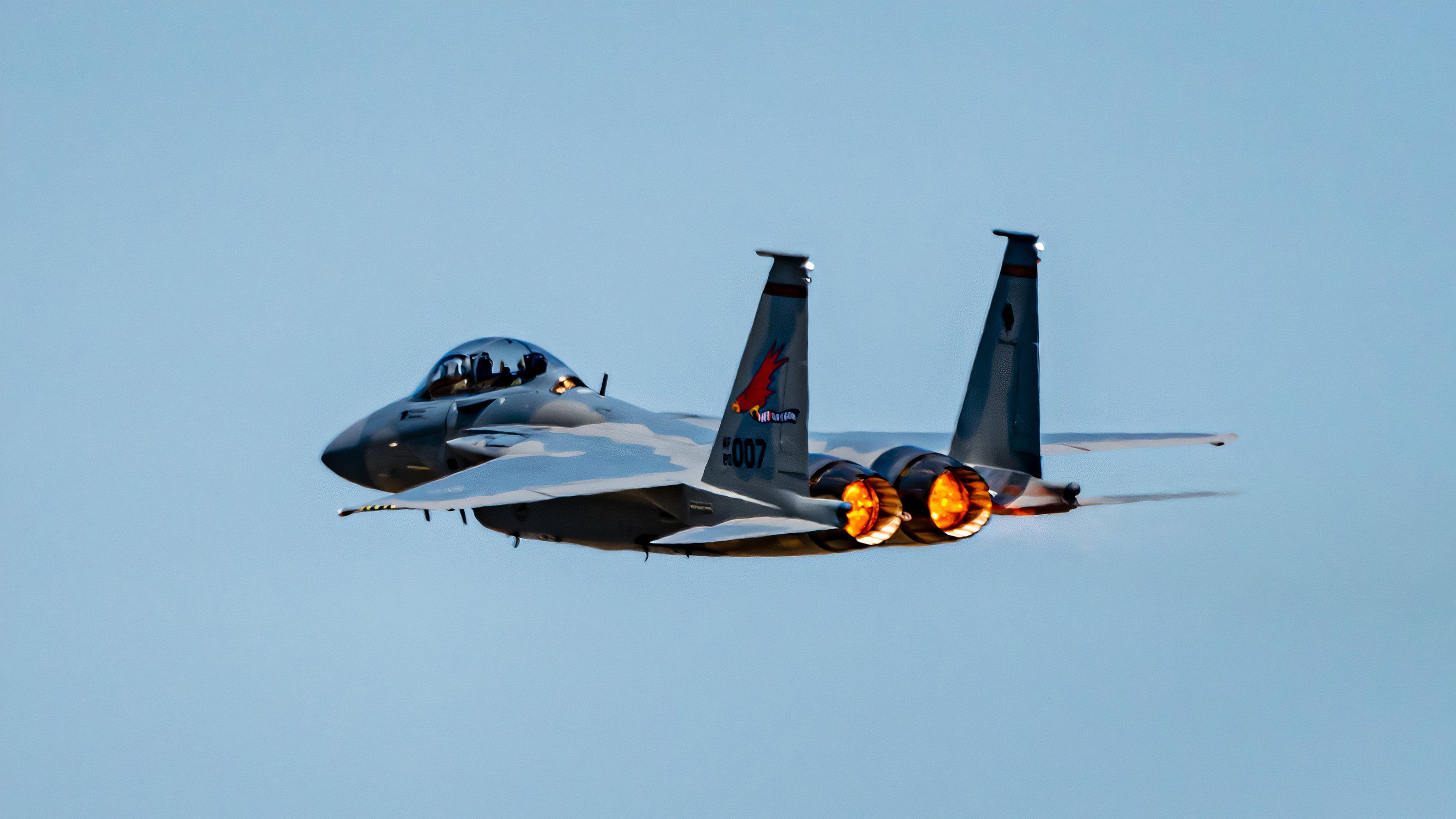 F-15EX 007 of the Redhawks Heading Out in Full Burner - 16x9_JAK