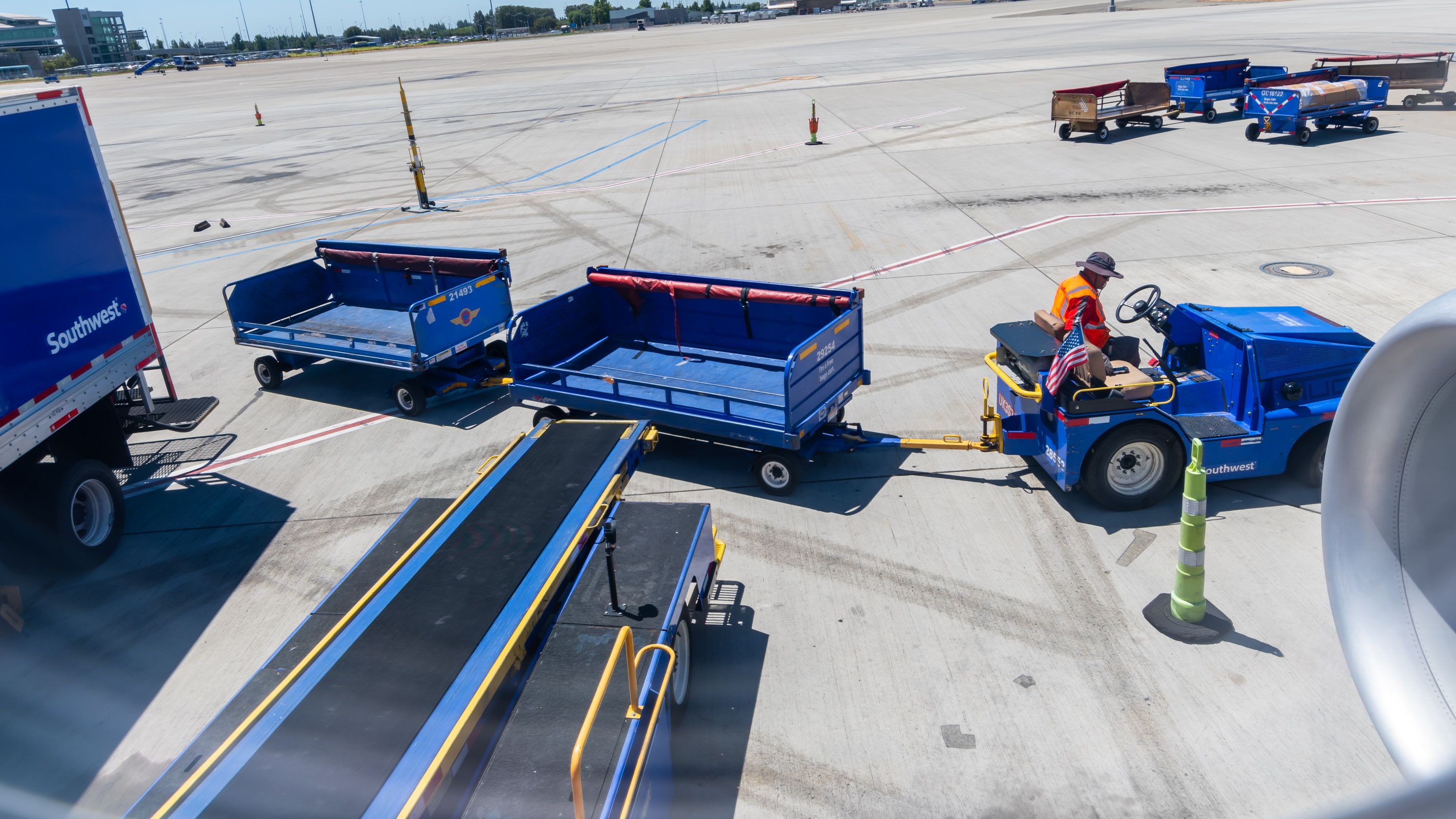 Southwest Airlines Baggage Carts at SMF