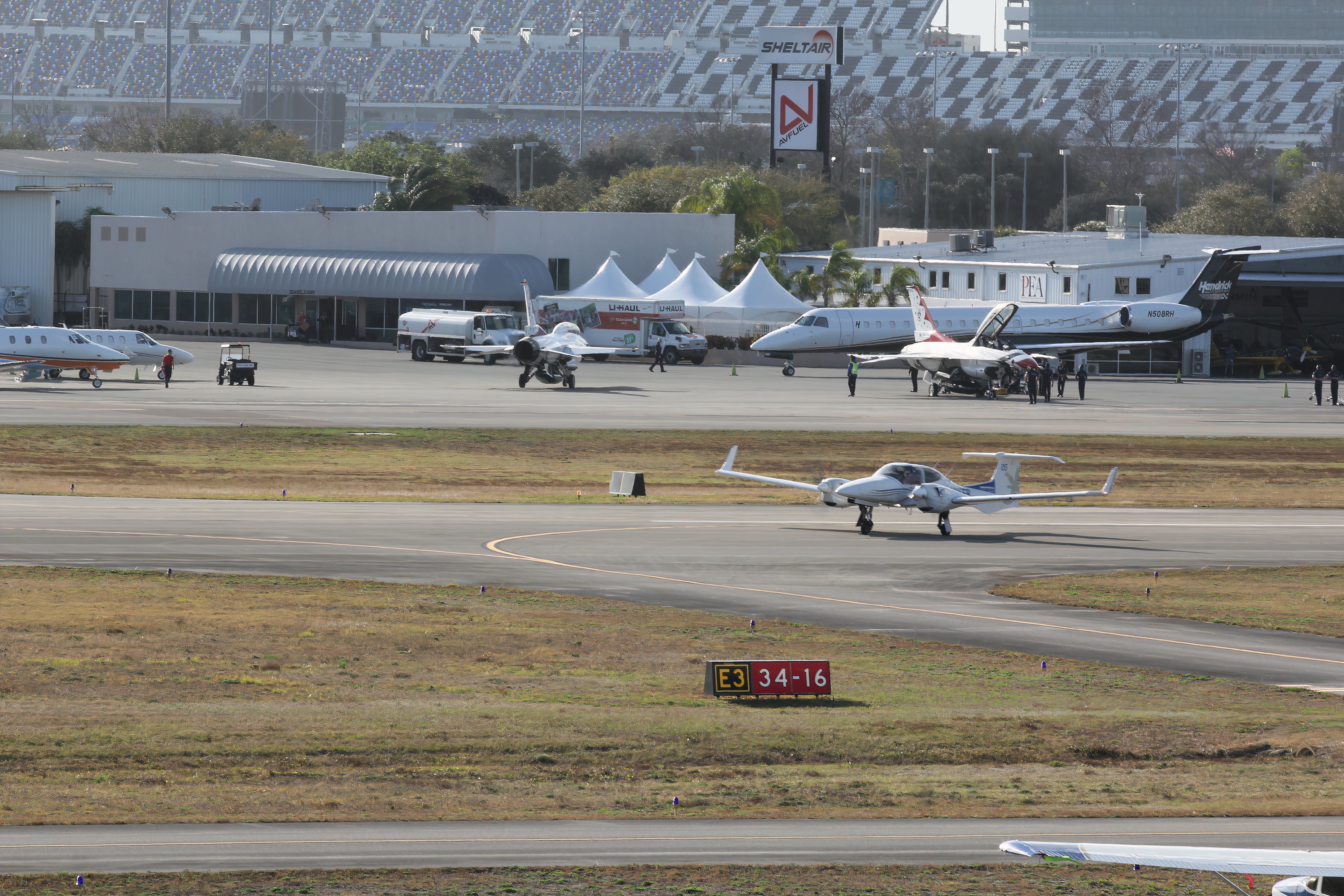 The SheltAir/AvFuel sign at Daytona