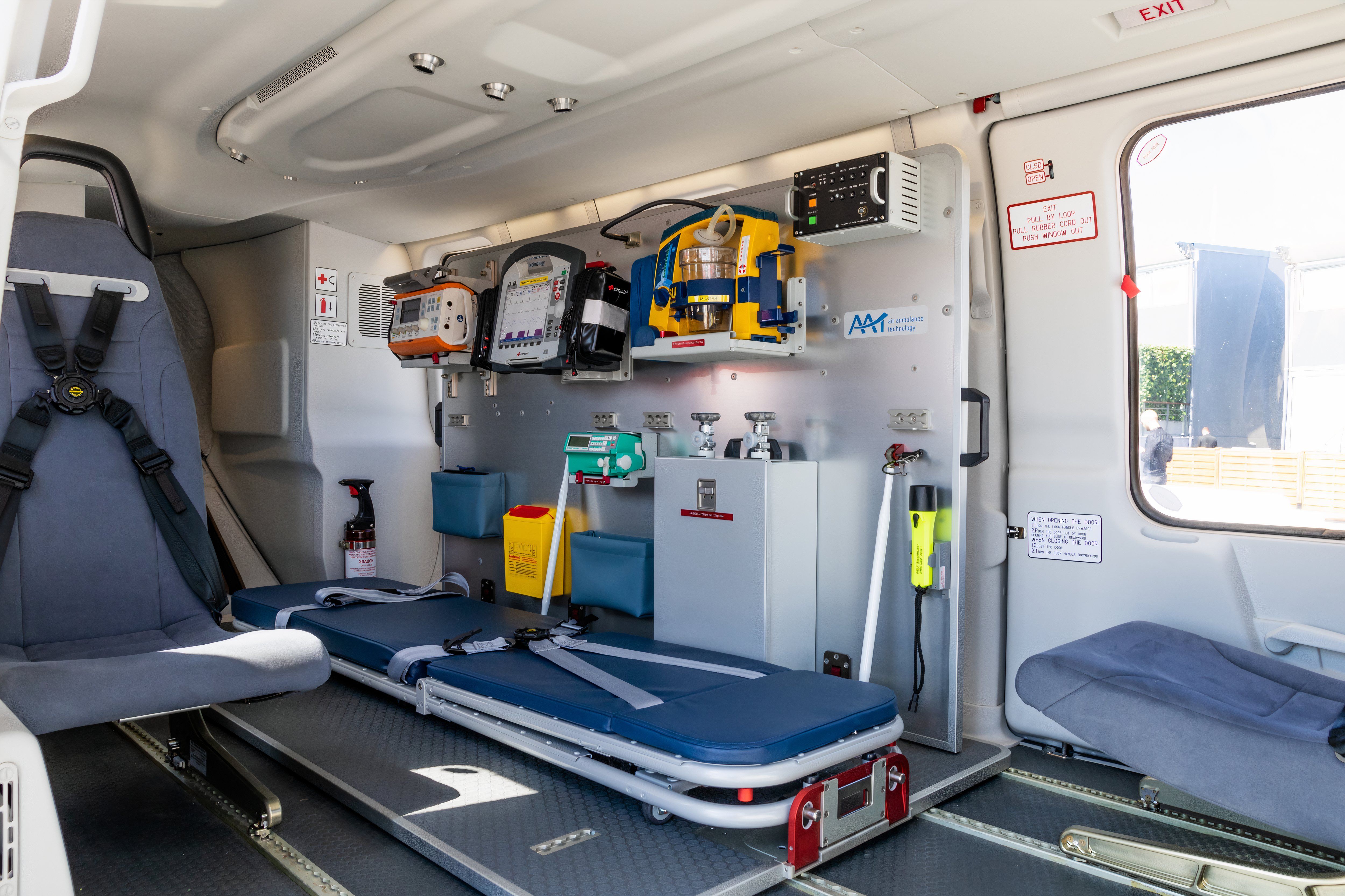 Interior view of the Kazan Ansat medical helicopter 