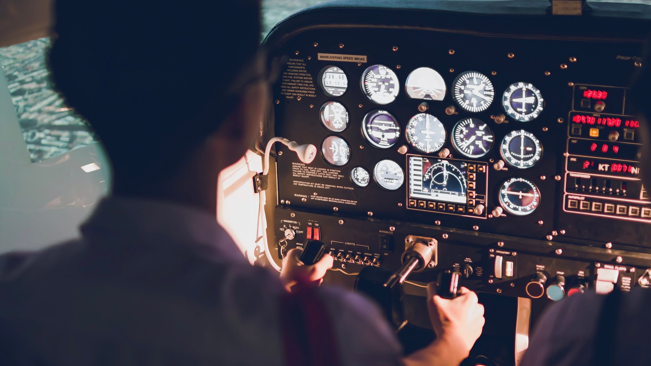 student pilot learning to fly