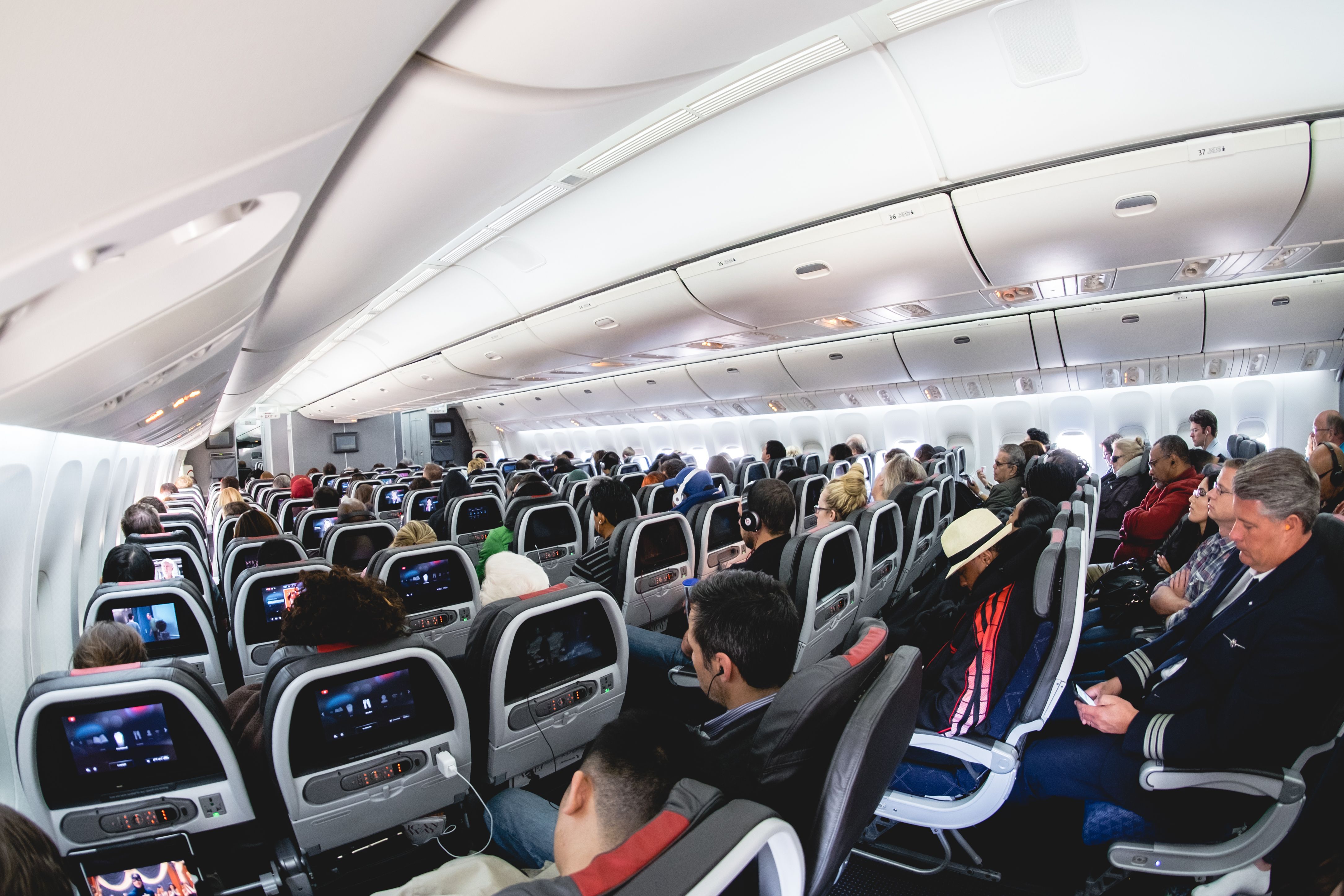 A cabin of American airlines aircraft