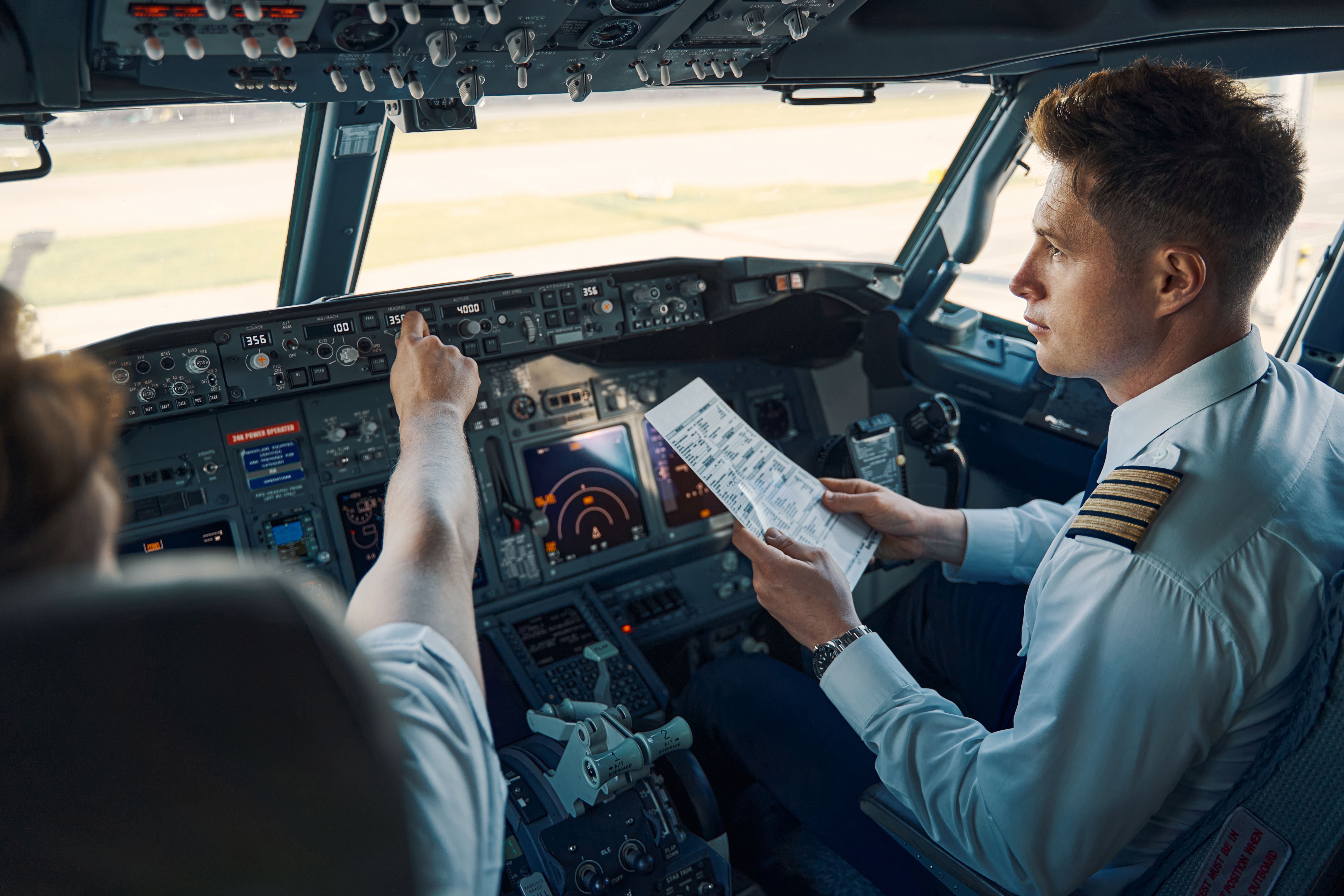 Two pilots in the cockpit