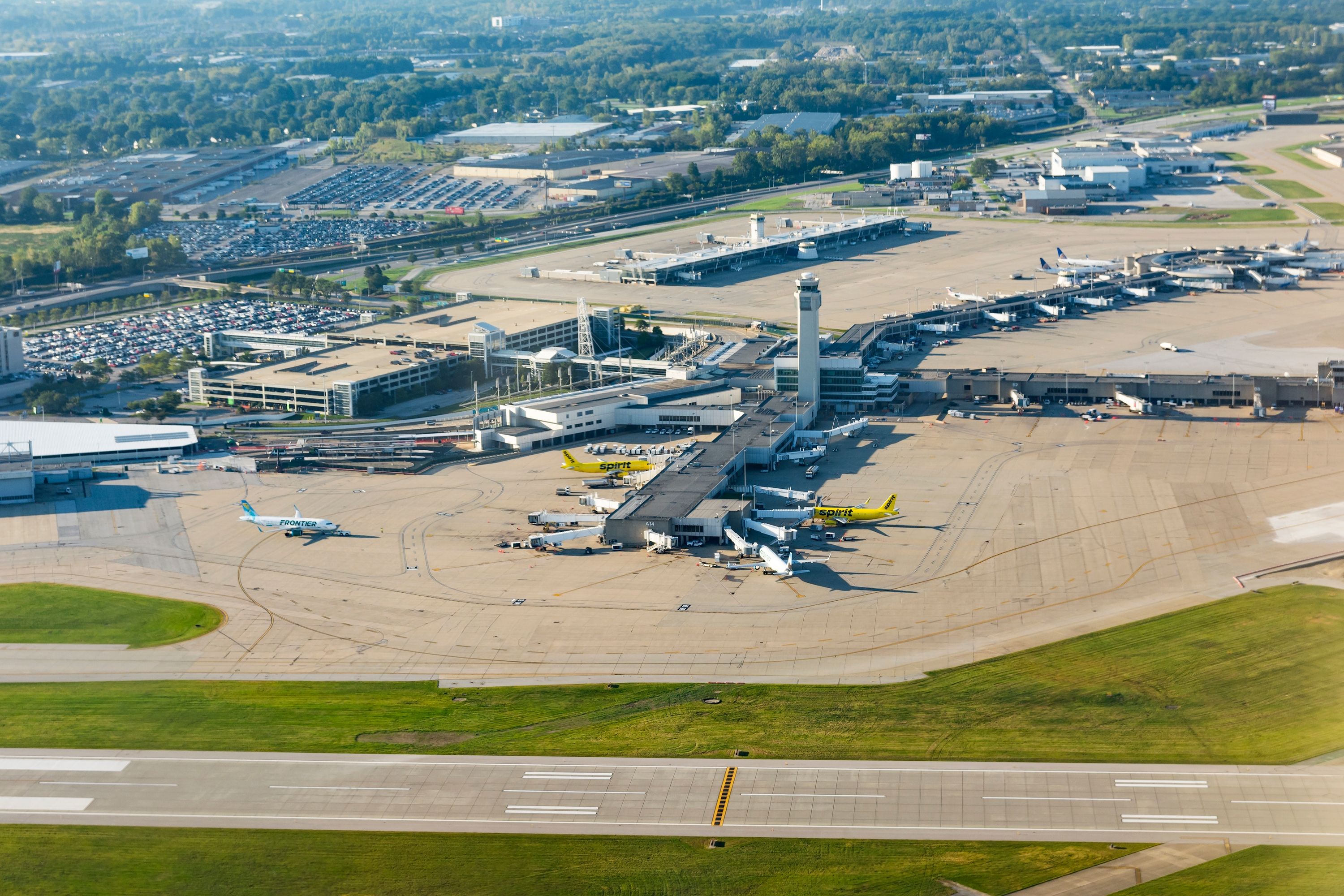 Aerial view of Cleveland Hopkins International airport