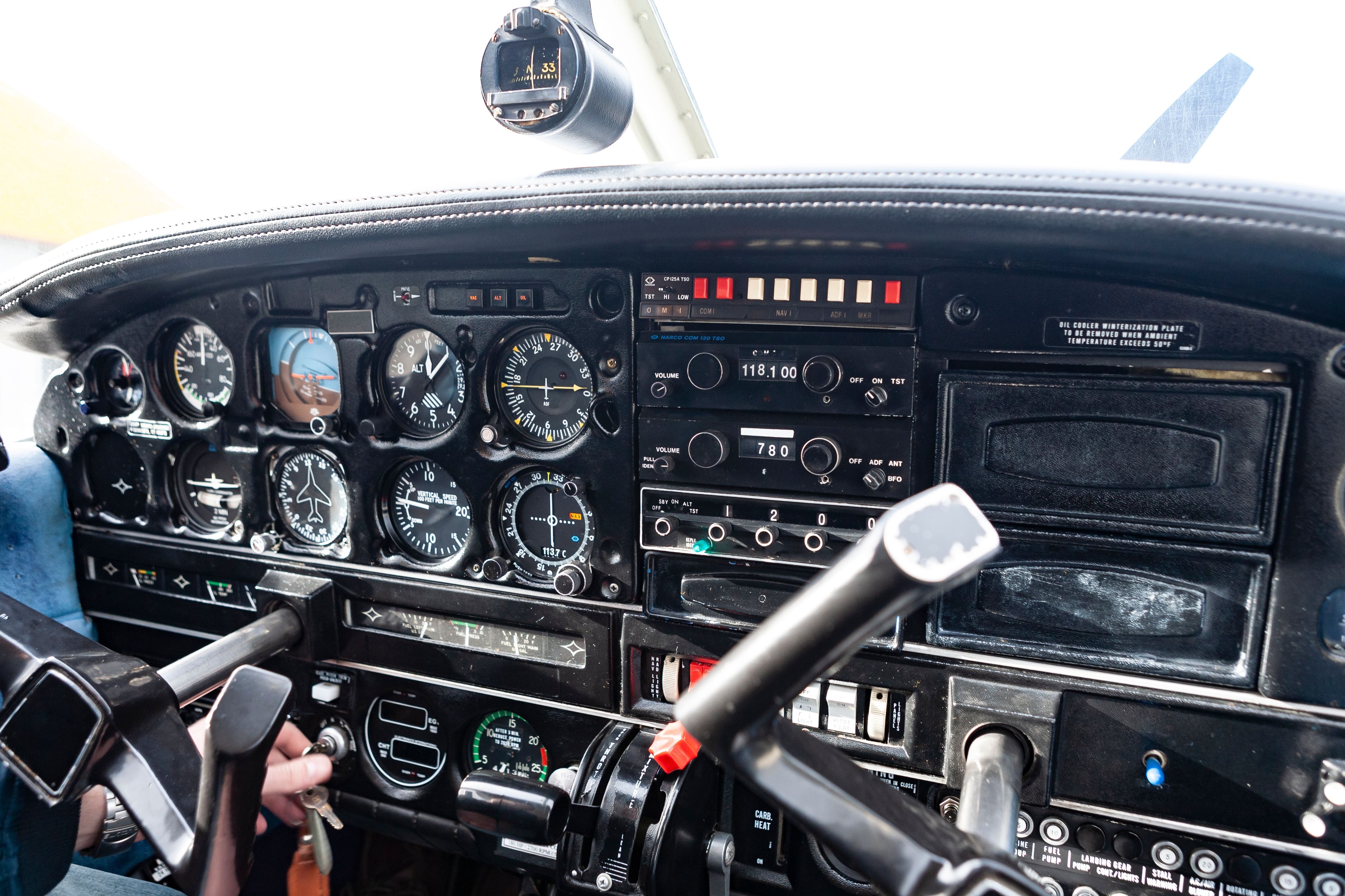 Dashboard of a small general aviation plane