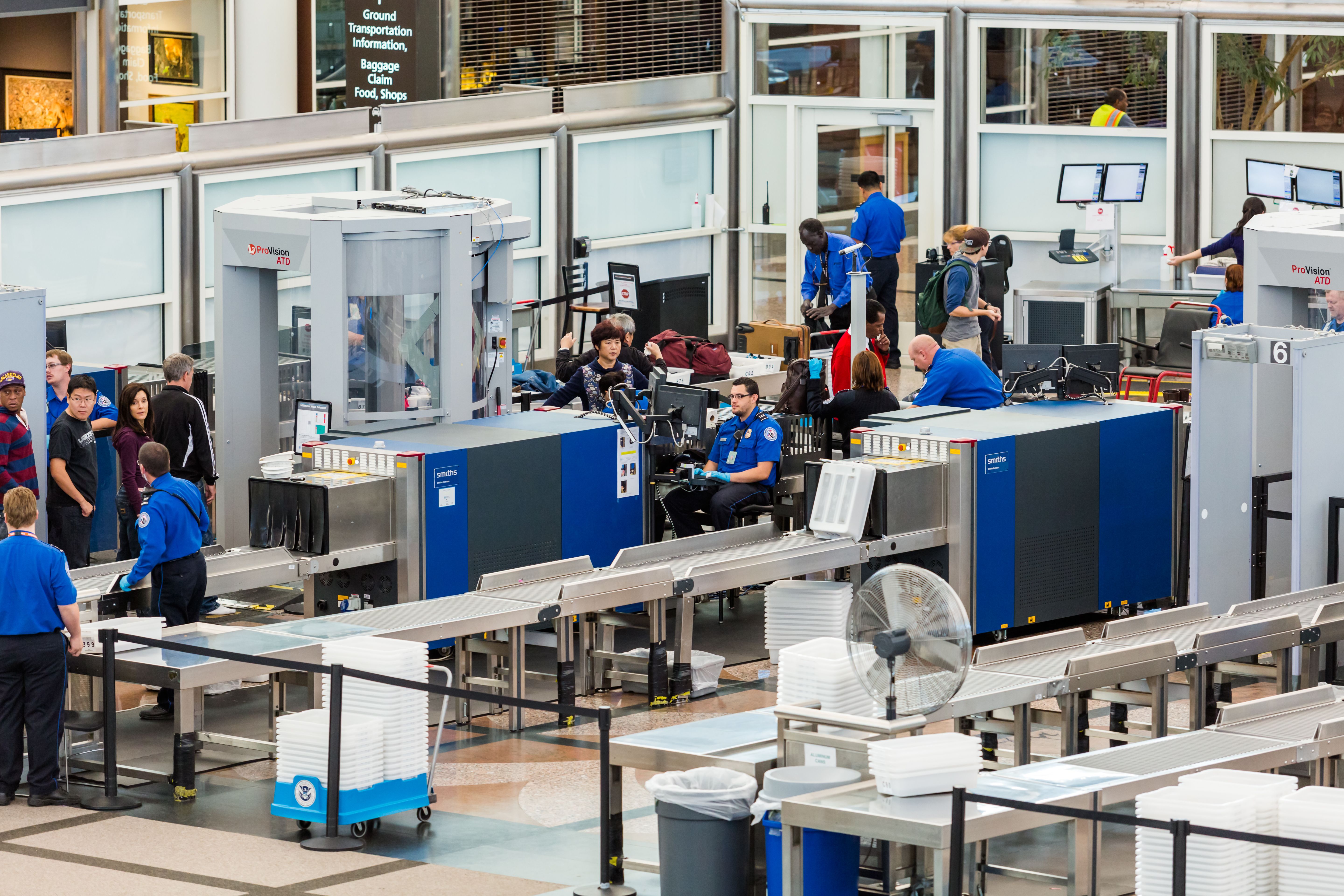 The TSA Security checkpoint at Denver Airport DEN