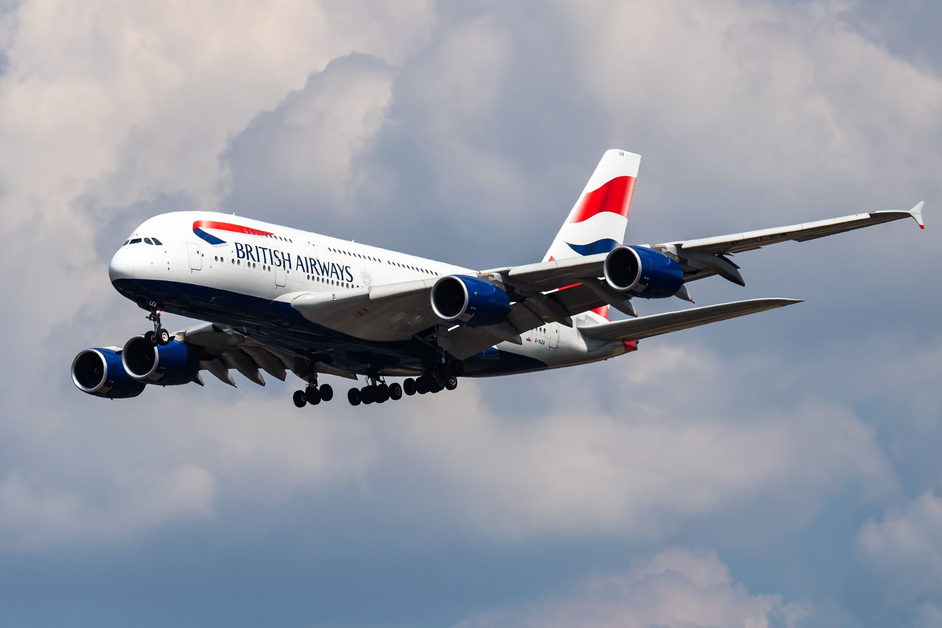 A BA Airbus A380 landing