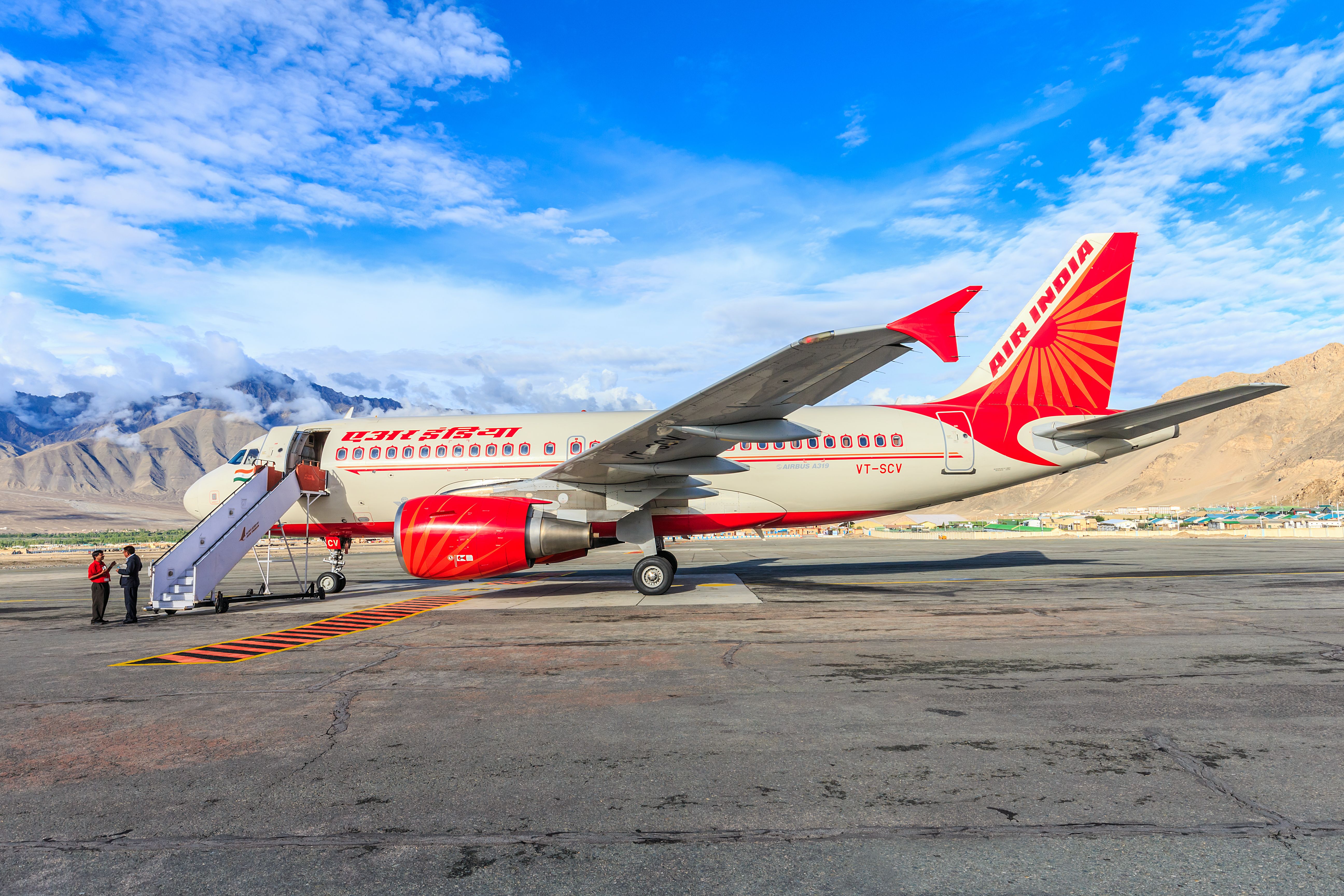 An Air India Airbus aircraft parked