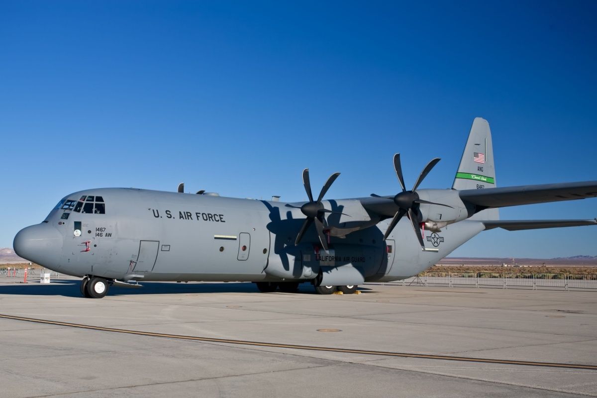 Lockheed Martin C-130J "Super" Hercules transport aircraft