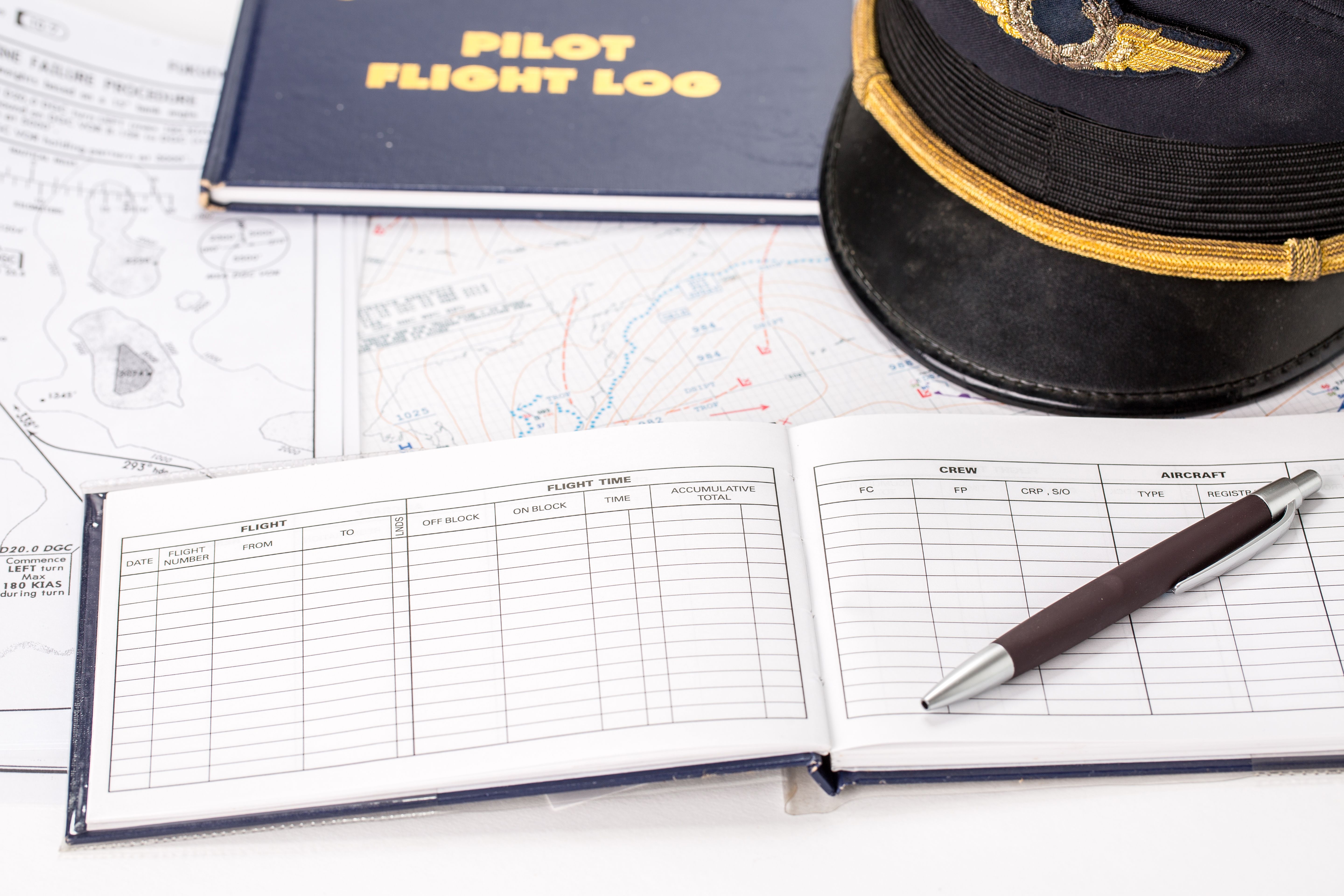 Pilot logbook.