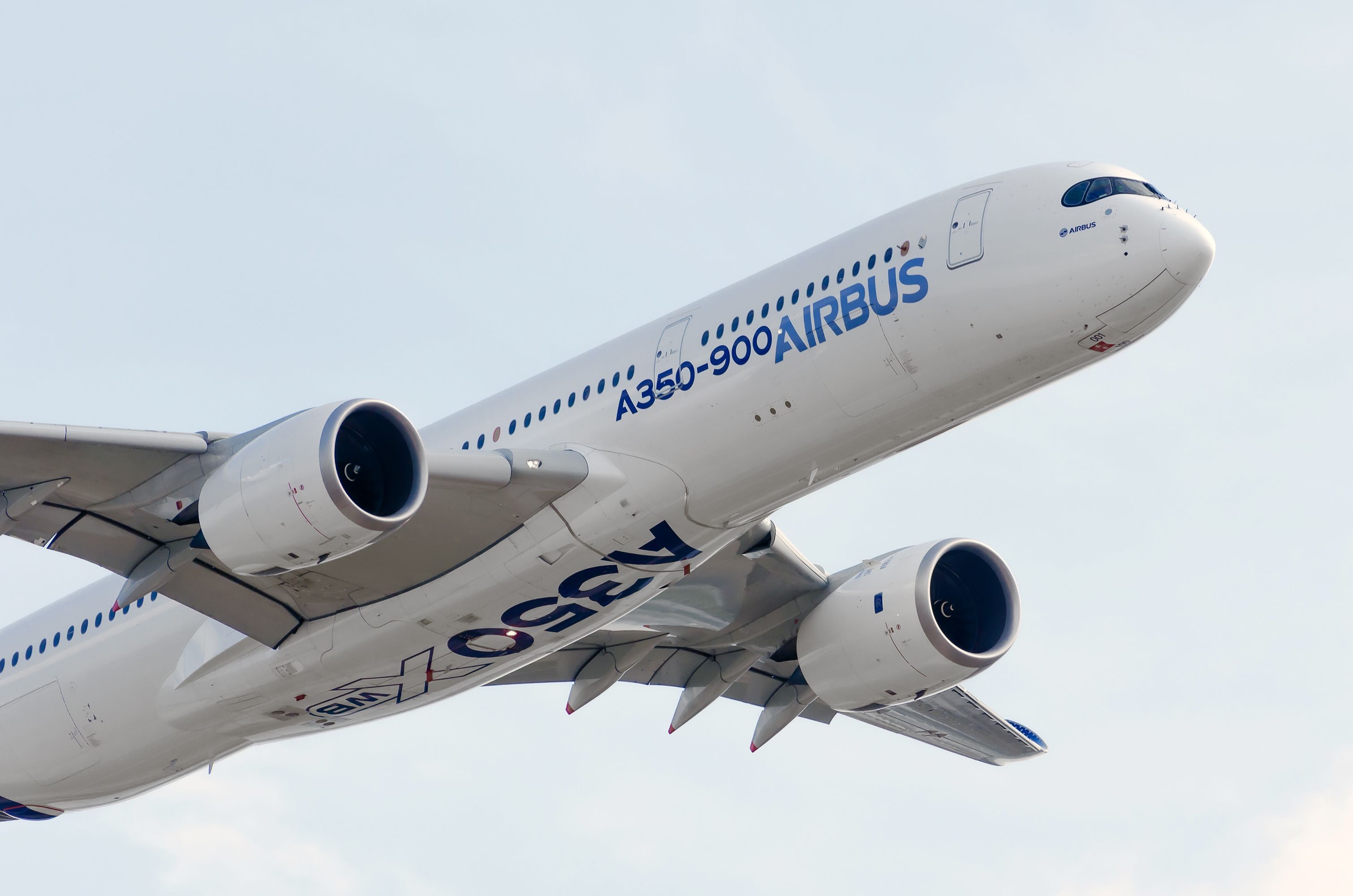 An Airbus A350-900 taking off