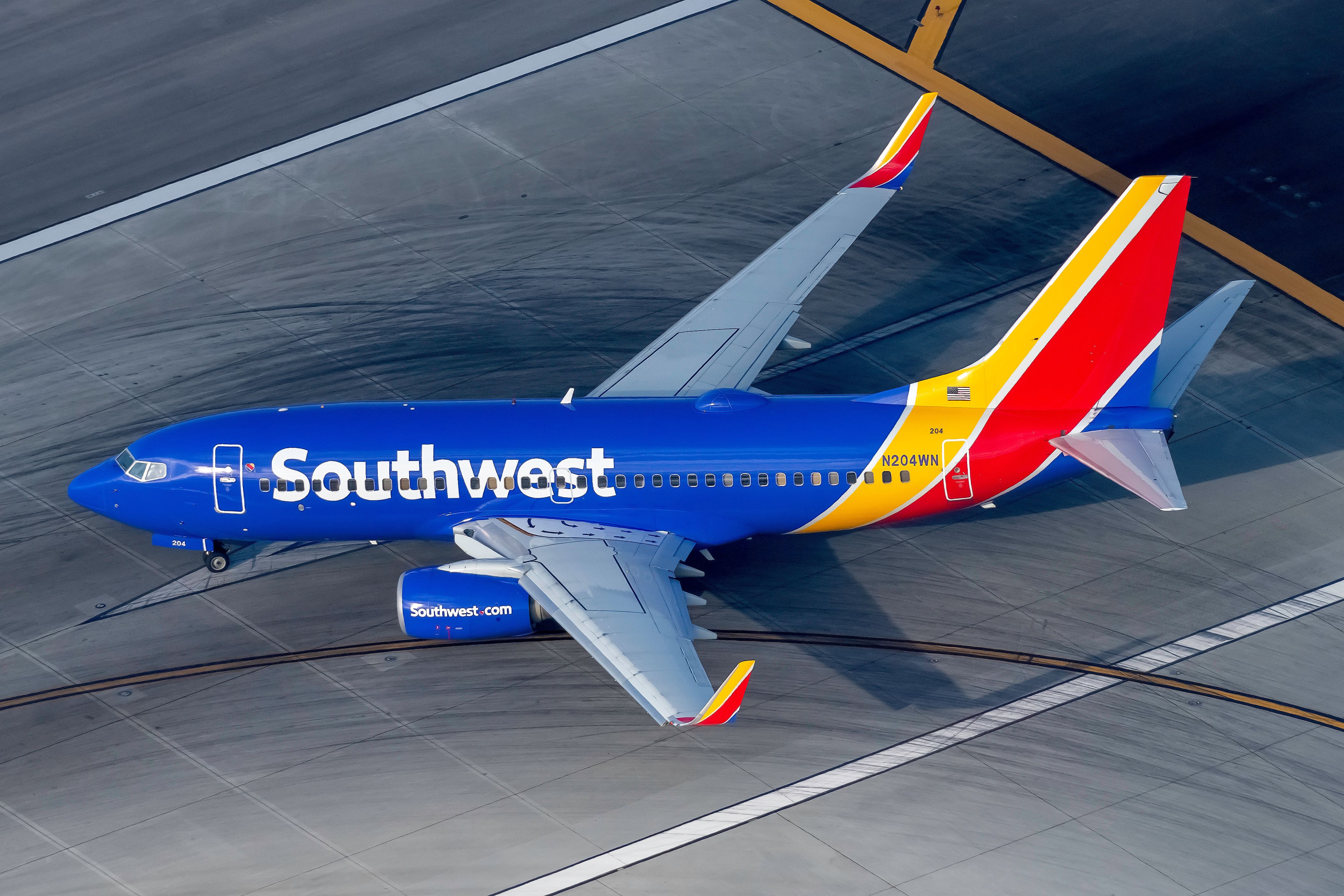 Southwest Airlines Boeing 737-700 on ground turning