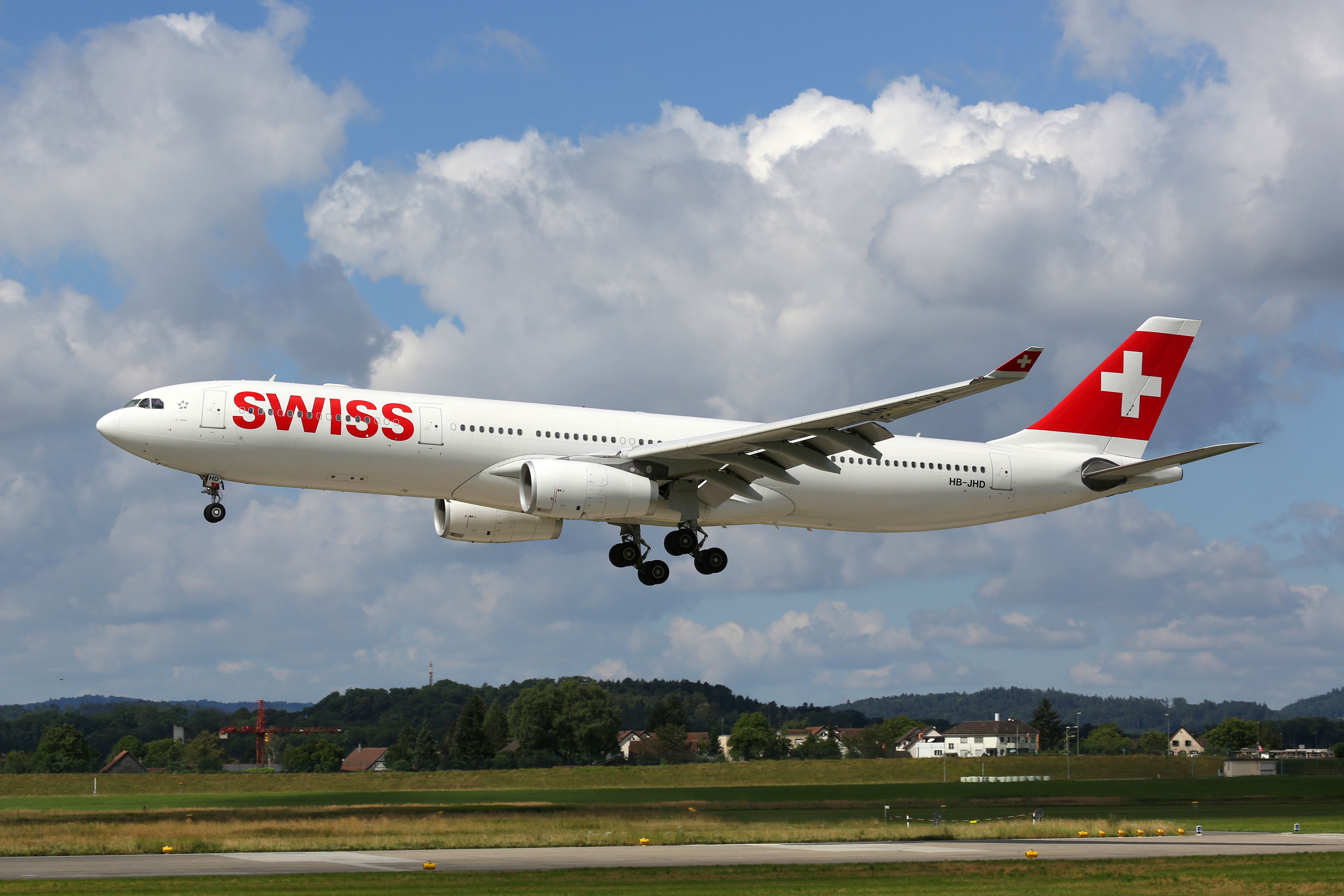 SWISS Airbus A330 landing at ZRH shutterstock_467599460