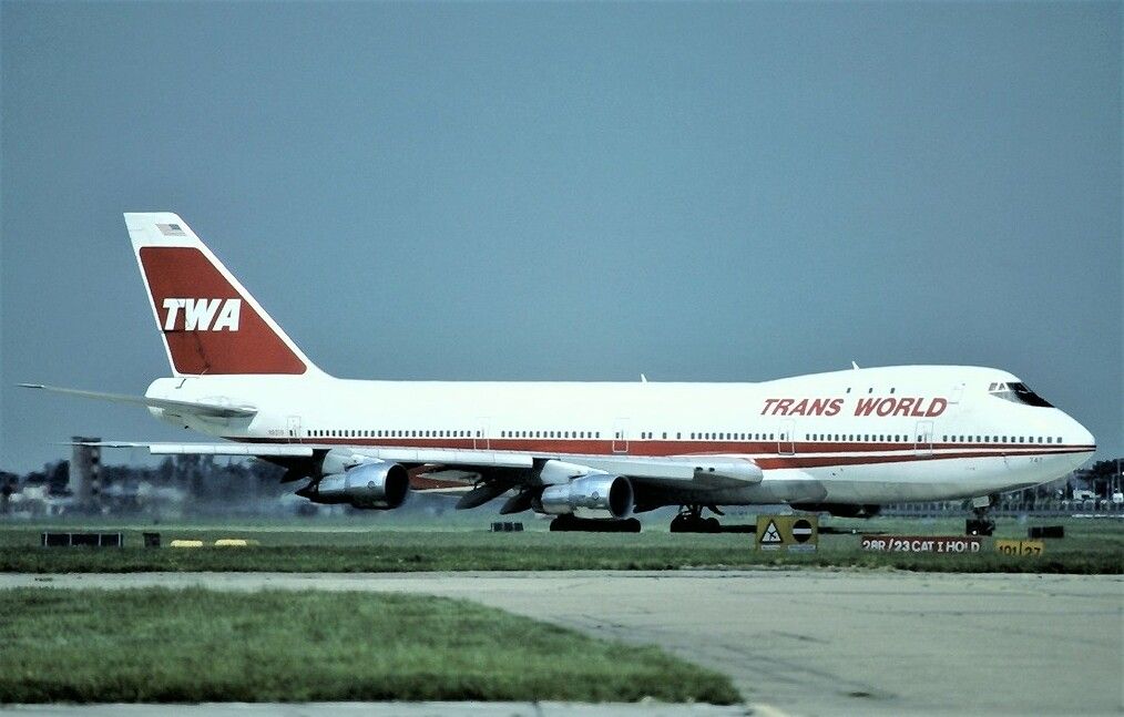 Trans World Airlines,Boeing 747-100 N93119 at London Heathrow Airport.