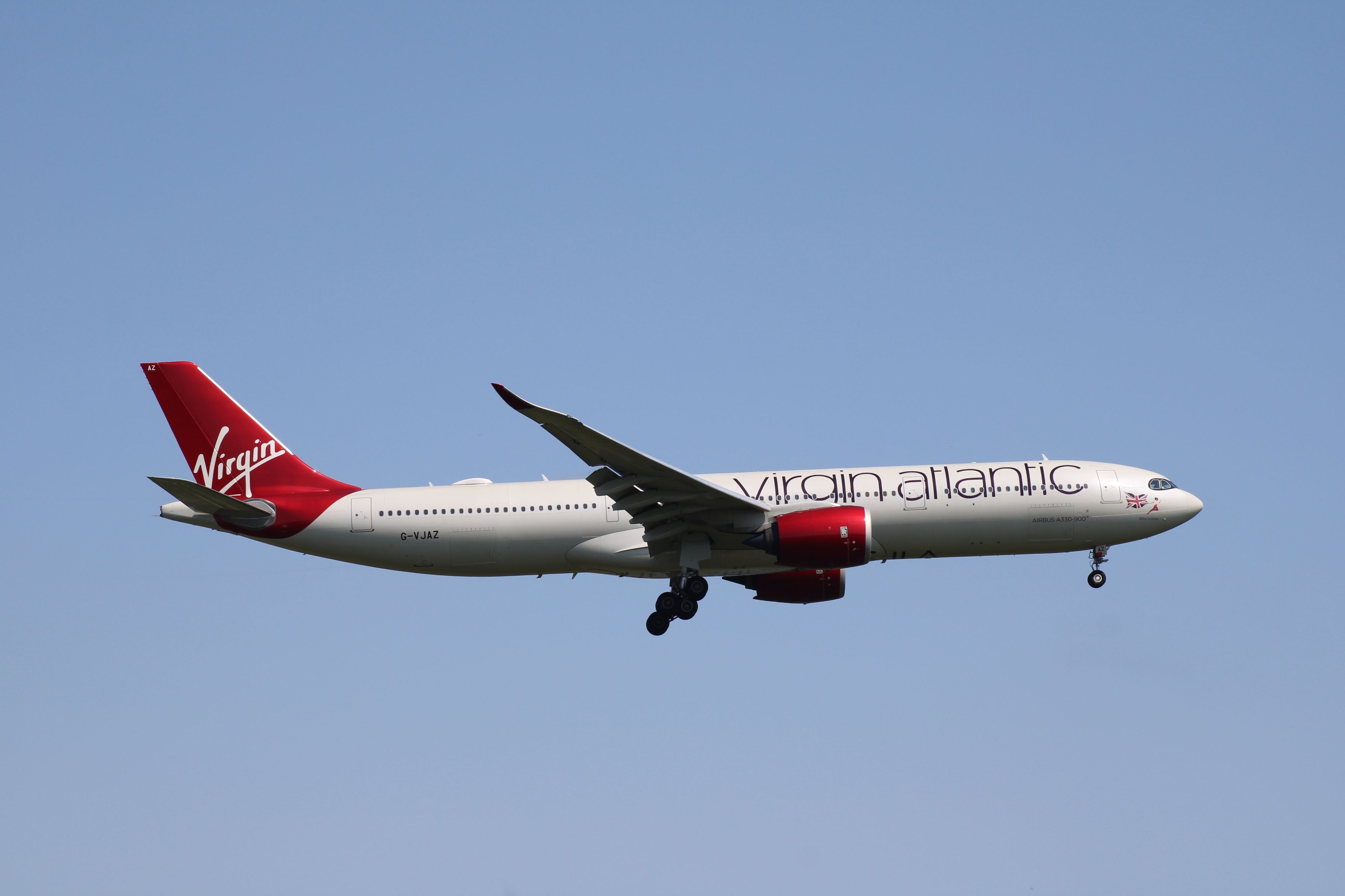 Virgin Atlantic A330-900 landing at JFK shutterstock_2469357059