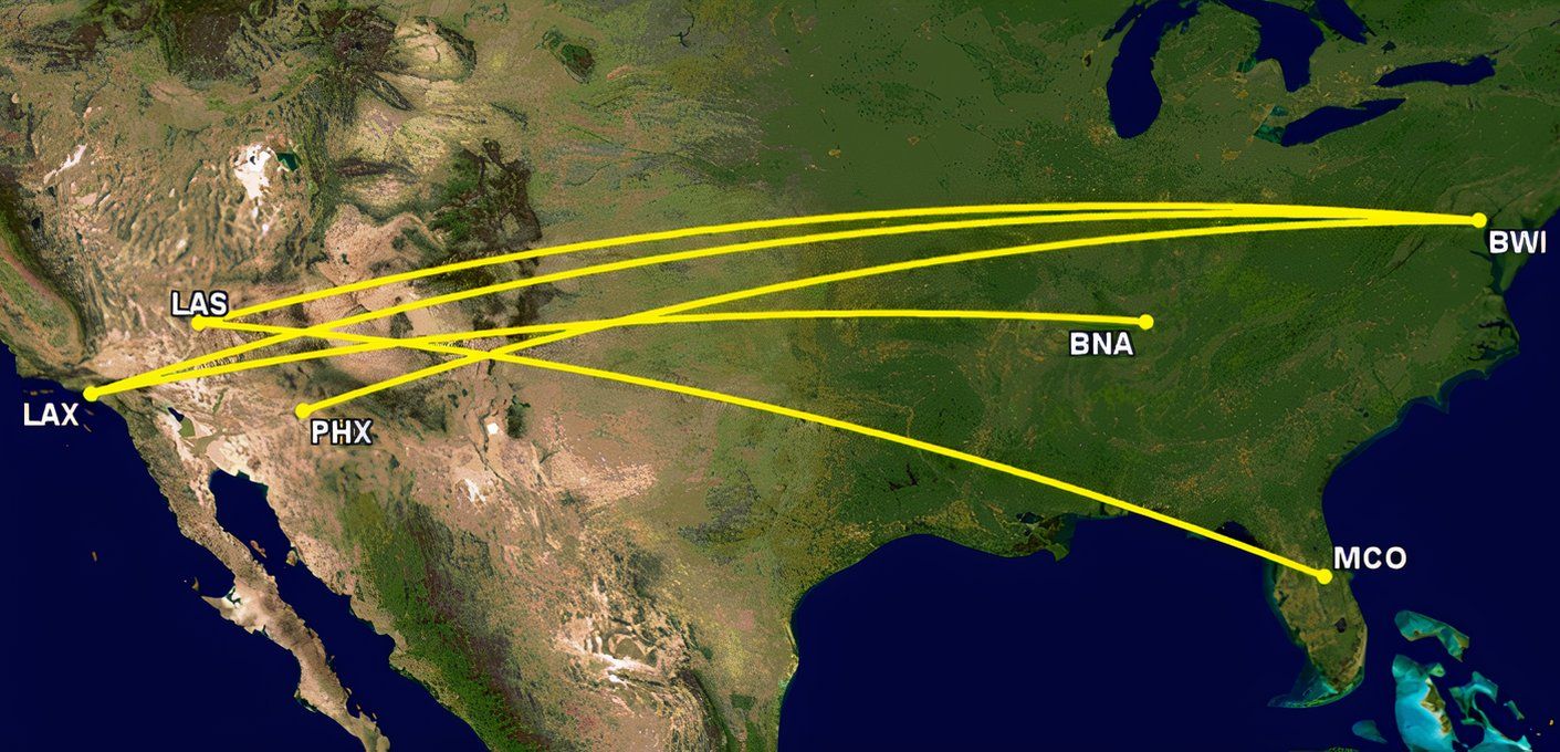 WN overnight flights