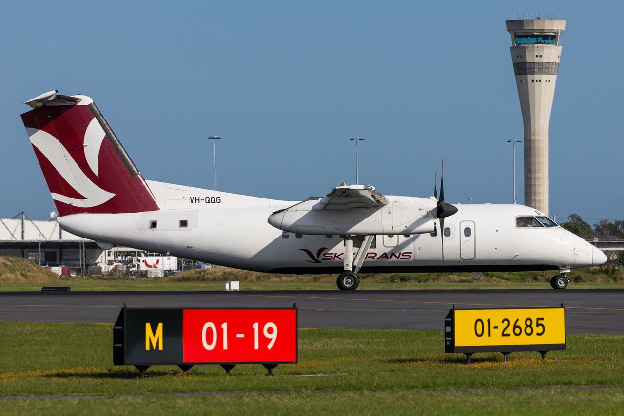 Skytrans Dash 8-100 at Brisbane Airport