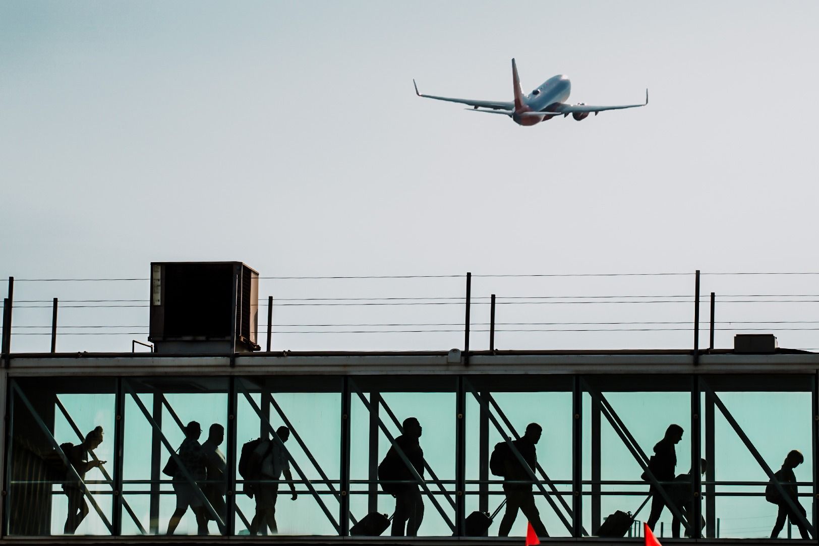 Aircraft departing from Ontario International Airport.