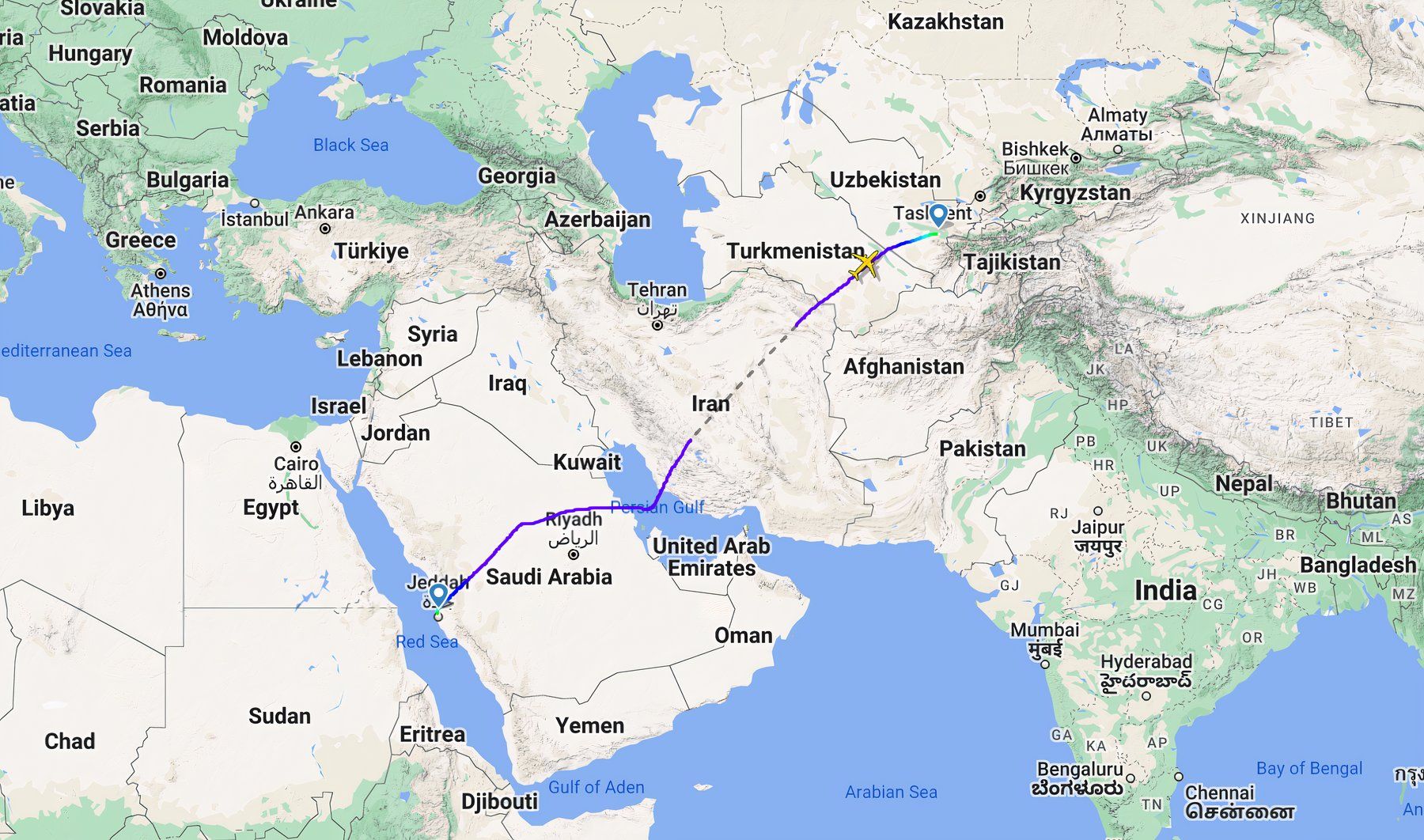 Air Samarkand A321neo First Jeddah Flight