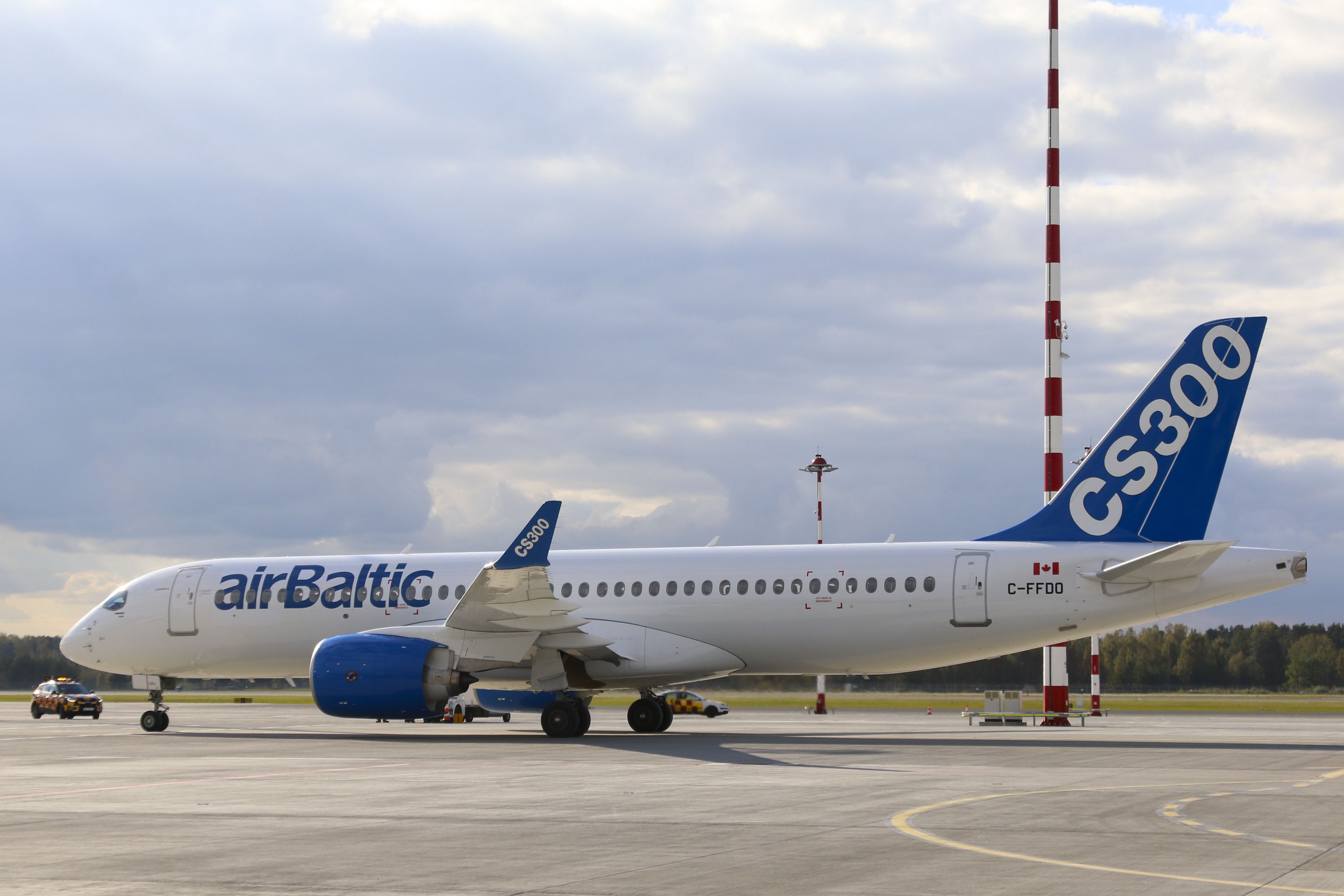 airBaltic Bombardier CSeries CS300 at RIX shutterstock_489811630