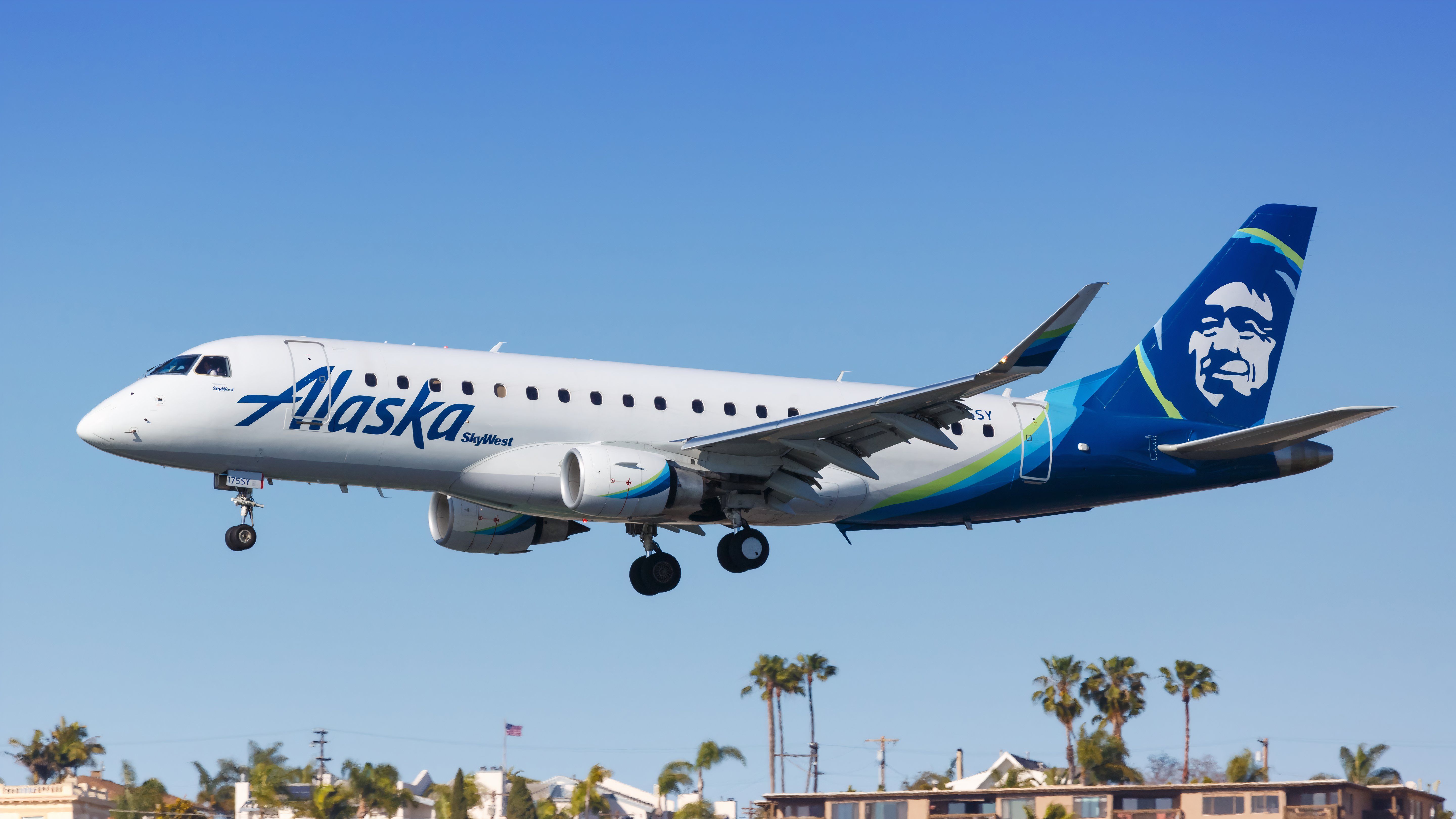 Alaska E175 in flight by Markus Mainka from Shutterstock 169