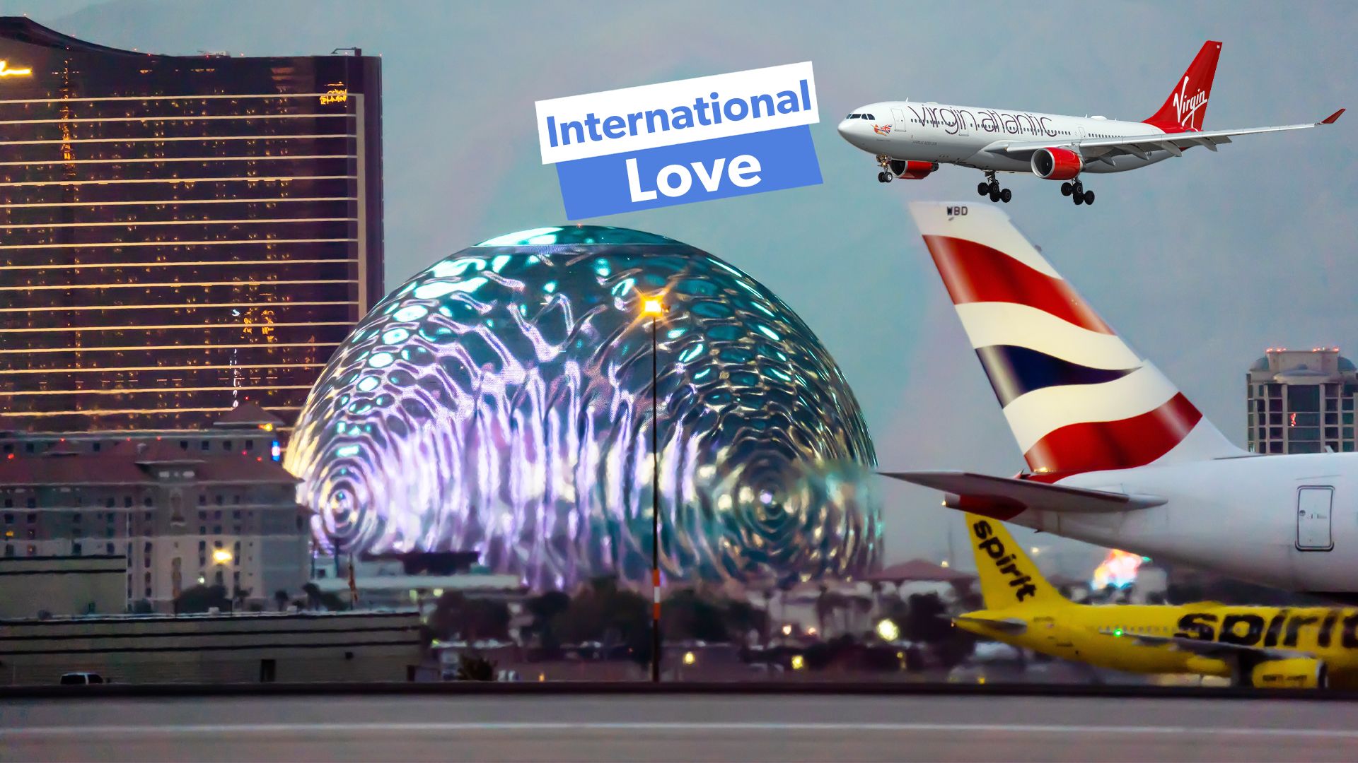 Which airlines offer the most international flights from Las Vegas?