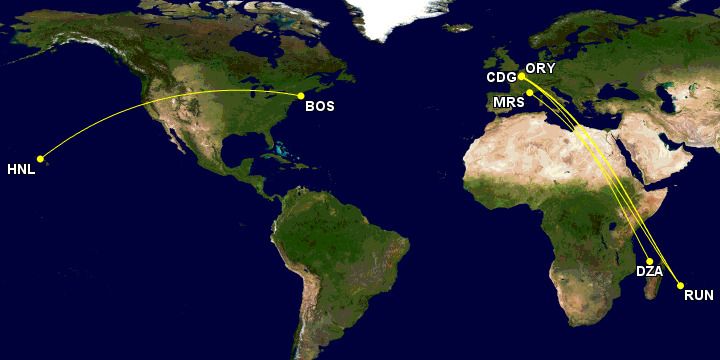 The world's longest domestic flight map