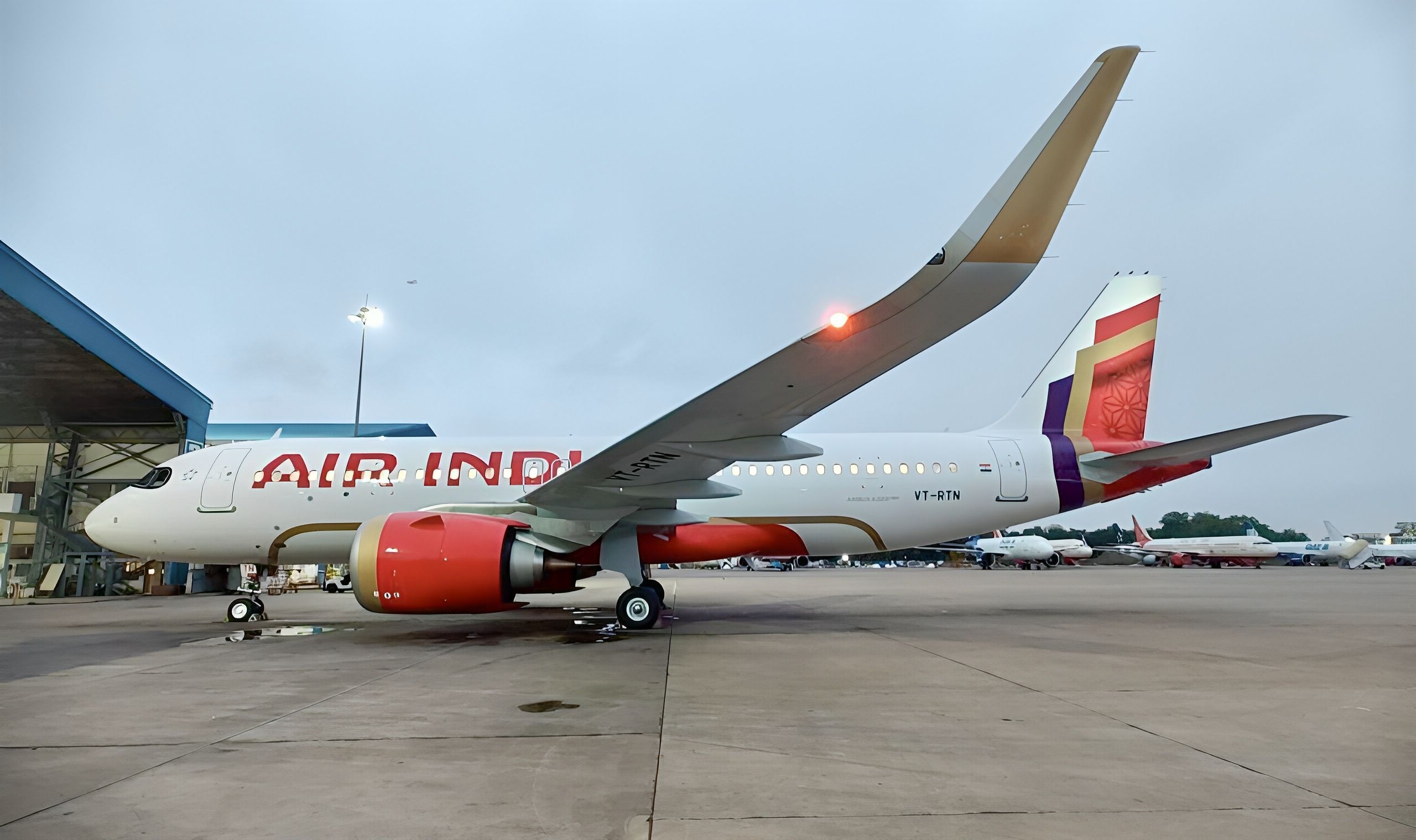 Air India's A320 lands in Delhi in new livery