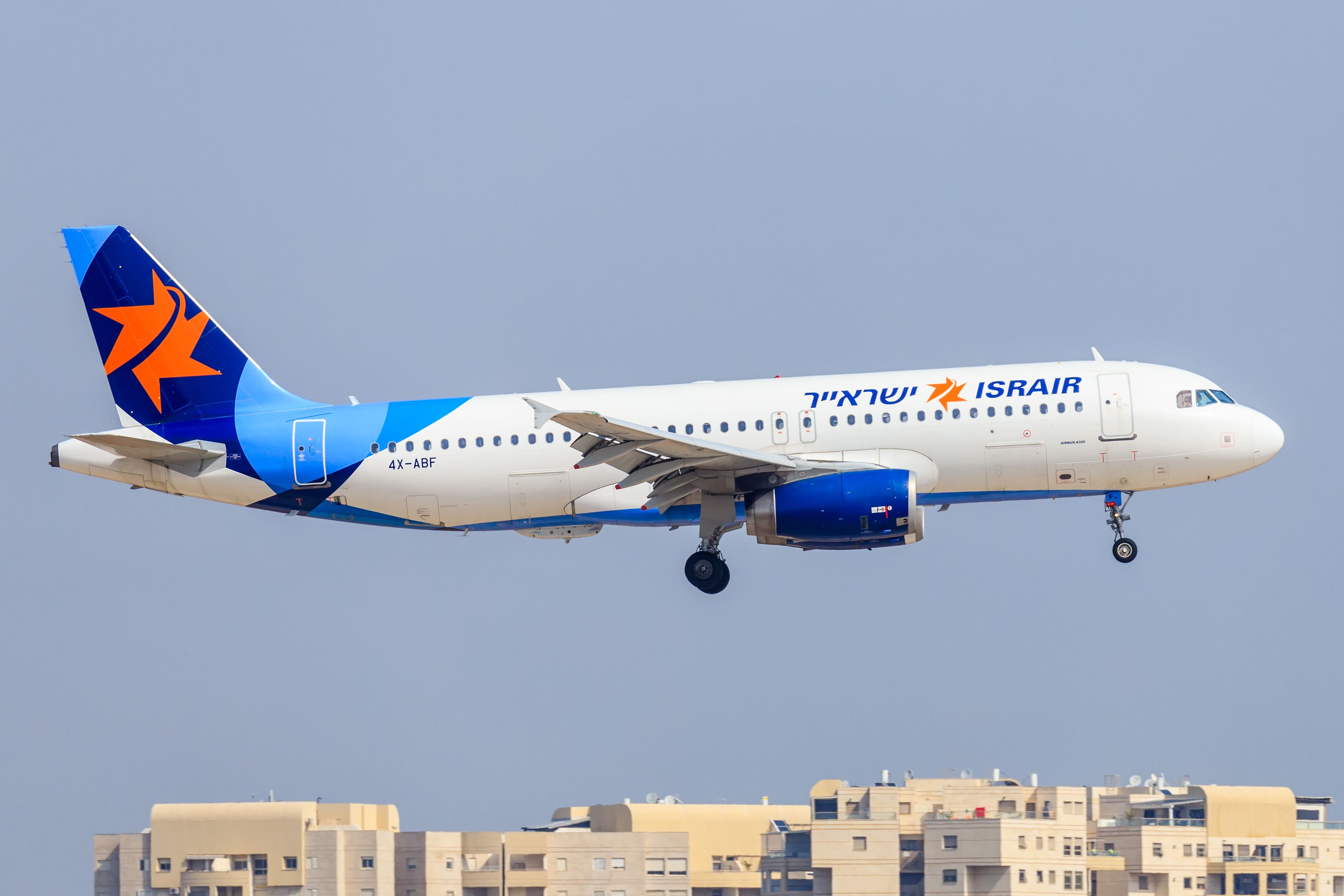 Israir Airbus A320 lands in TLV shutterstock_1334320661