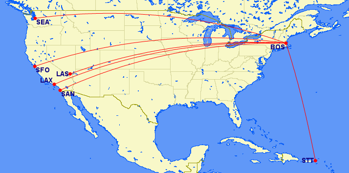 JetBlue's BOS Mint network