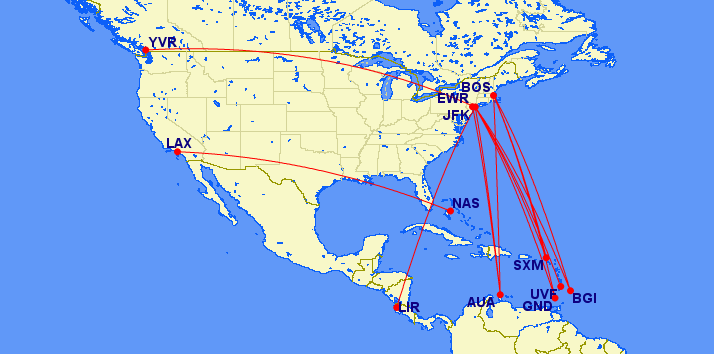 JetBlue's non-US Mint Network