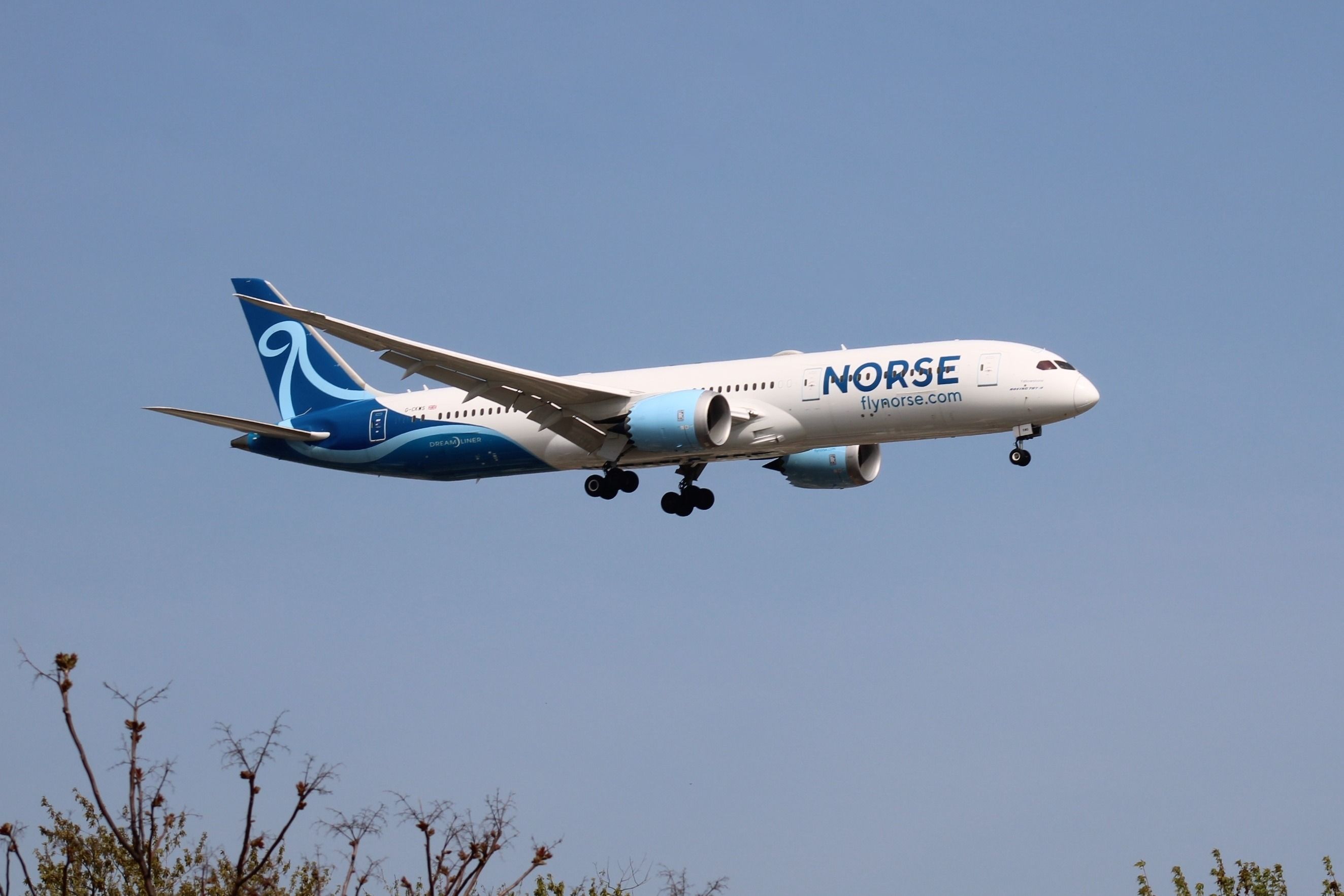 Boeing 787-9 of Norse Atlantic Airways landing shutterstock_2455612069