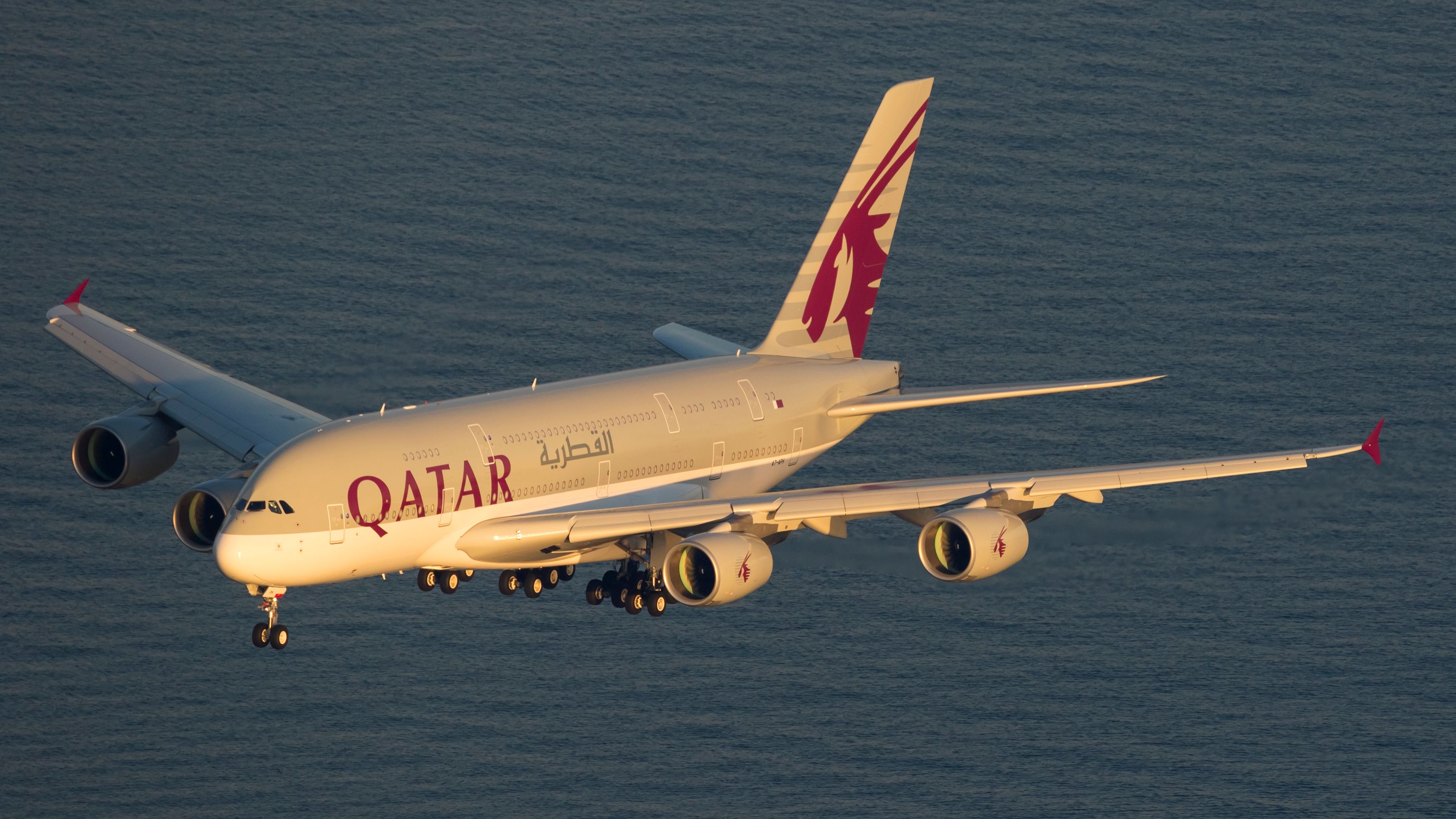 Qatar Airways Airbus A380 landing at SYD shutterstock_1717417567