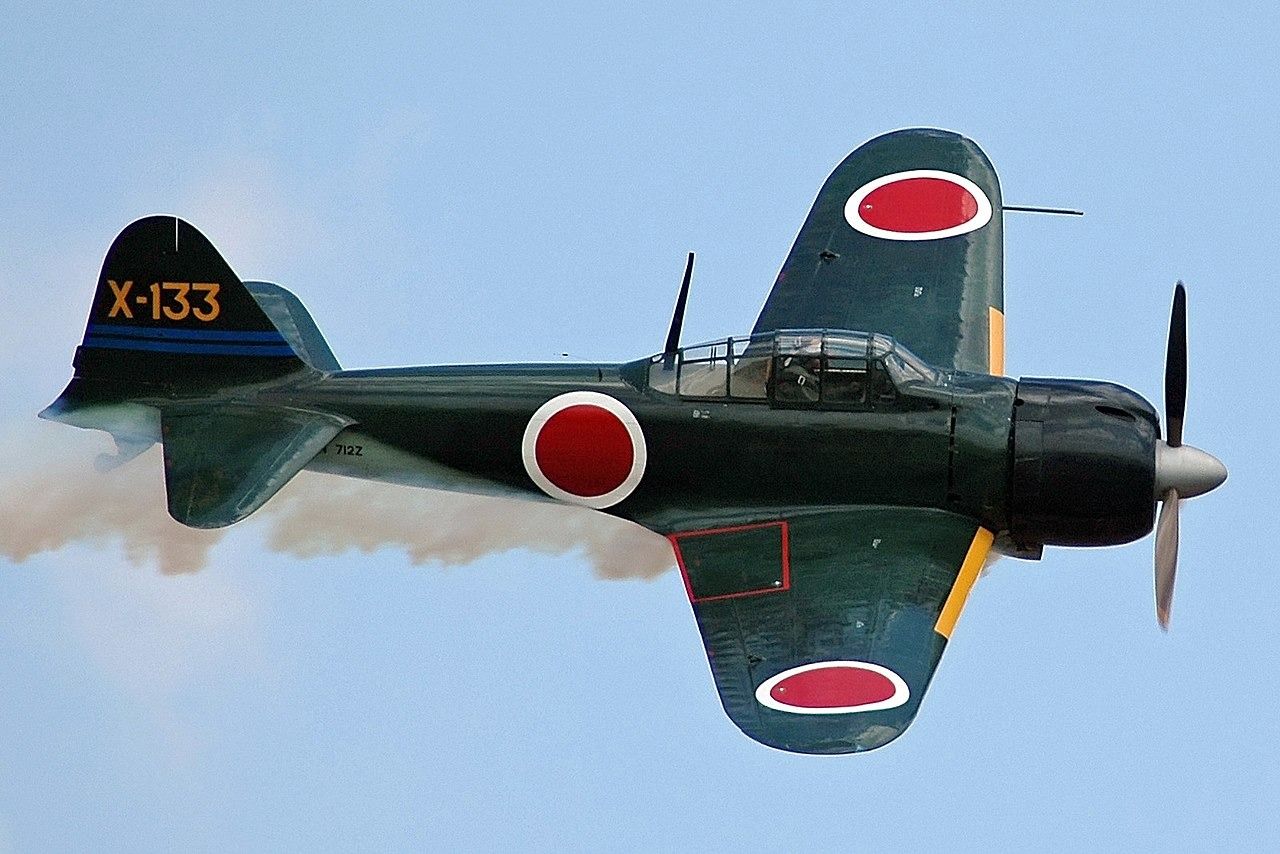 已恢復的三菱A6M3零型號22（NX712Z）（紀念空軍 - 美國空氣遺產飛行博物館）