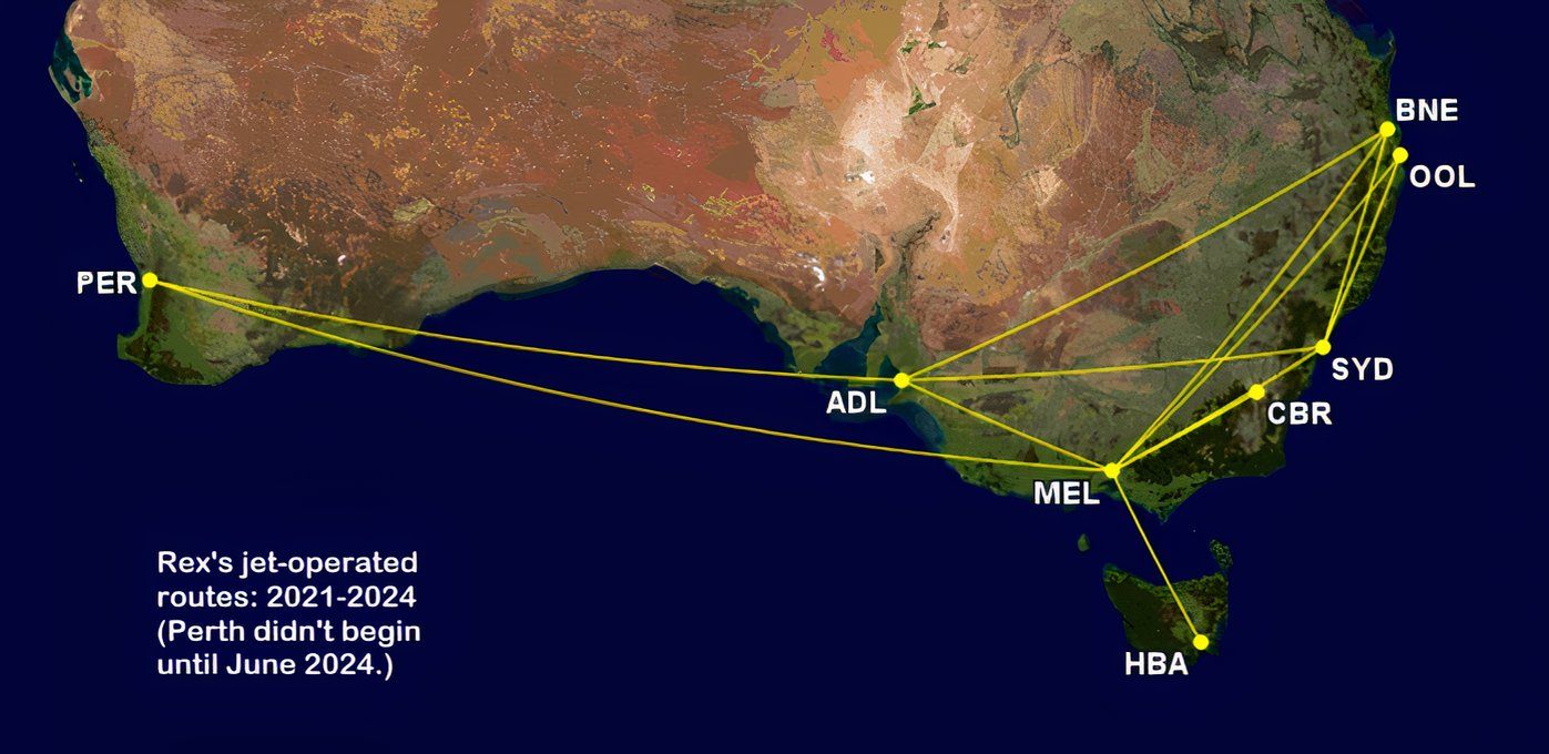 Rex's jet routes