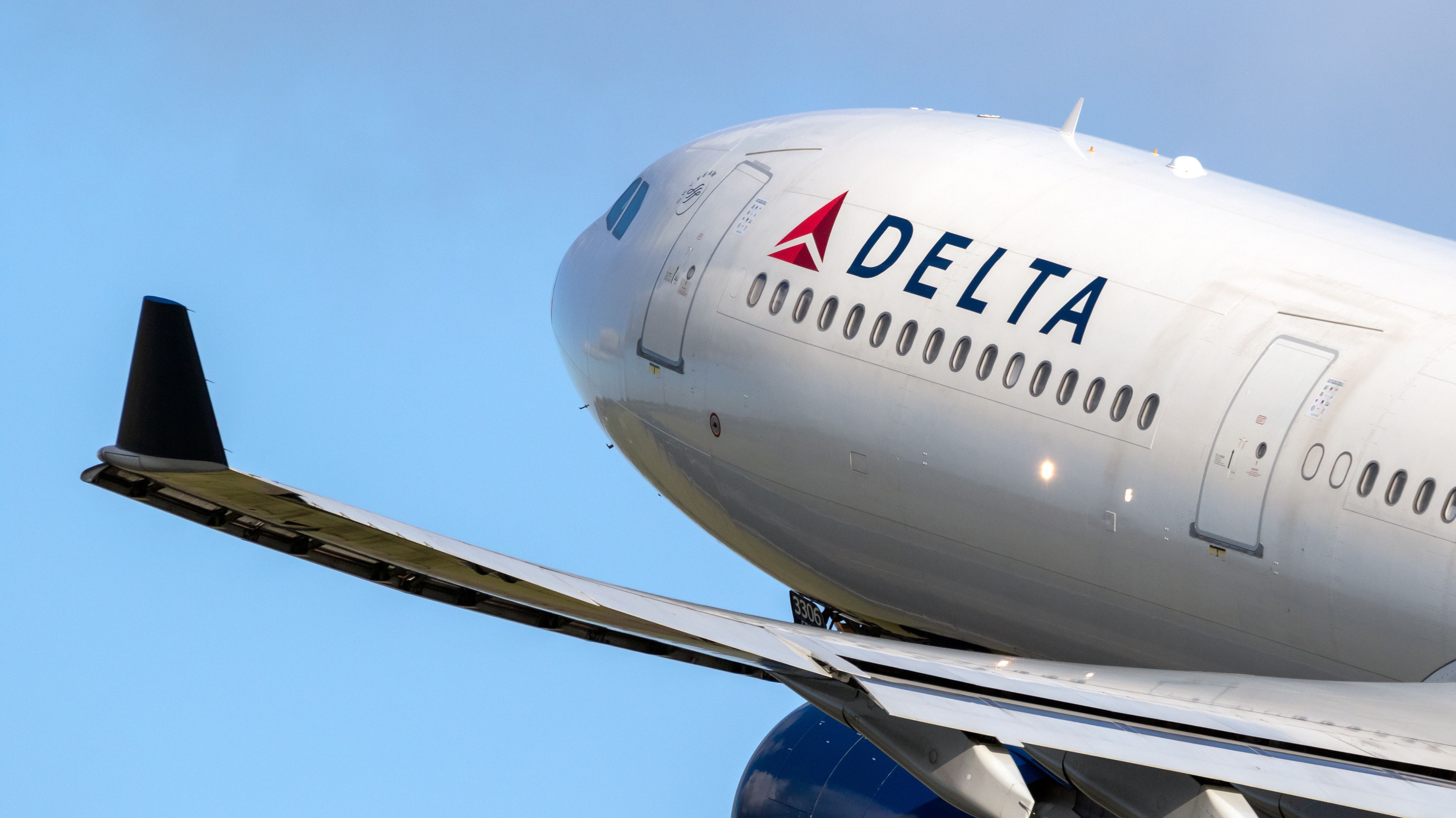 Close up of a Delta Air Lines jet