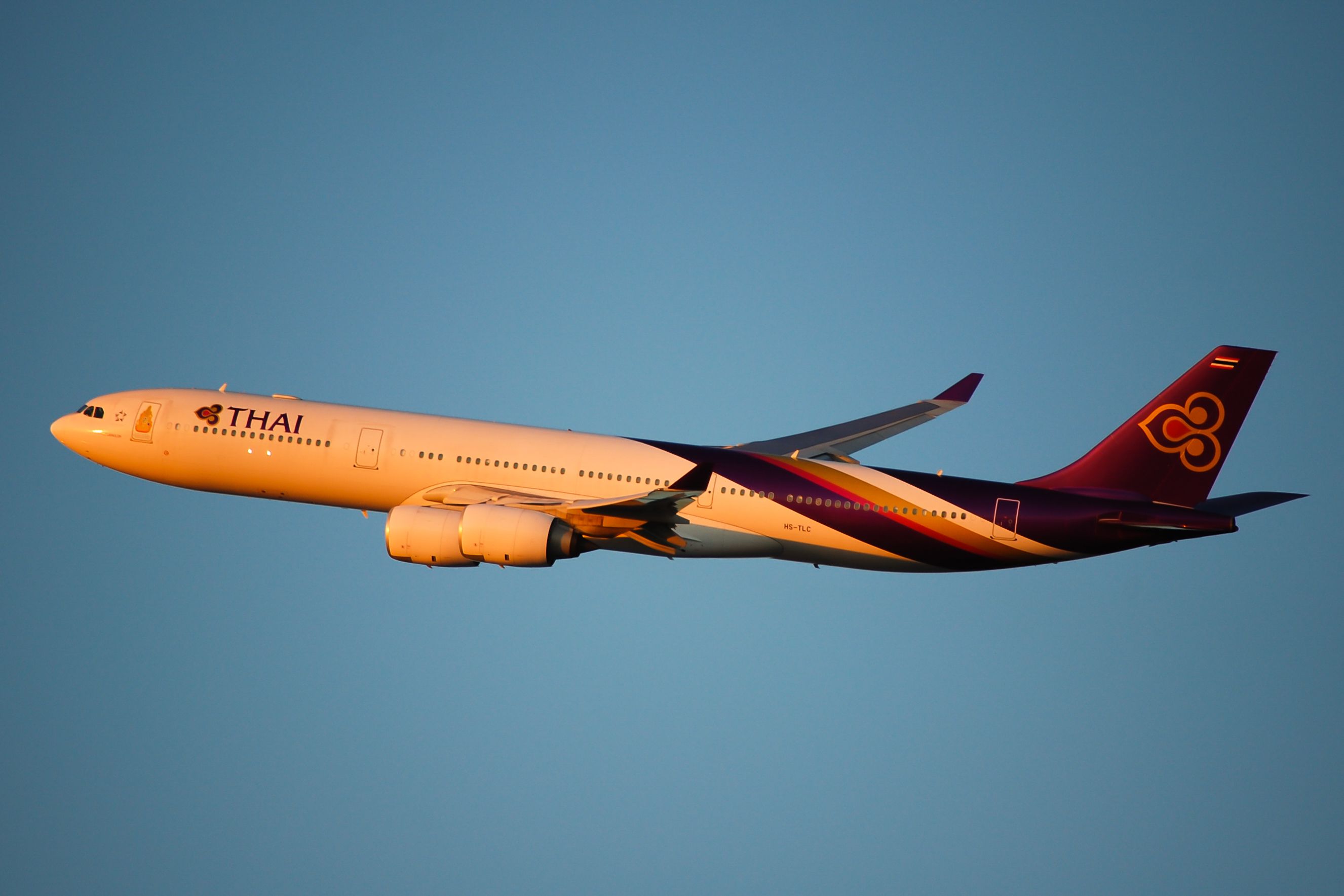 A Thai Airways A340 taking off