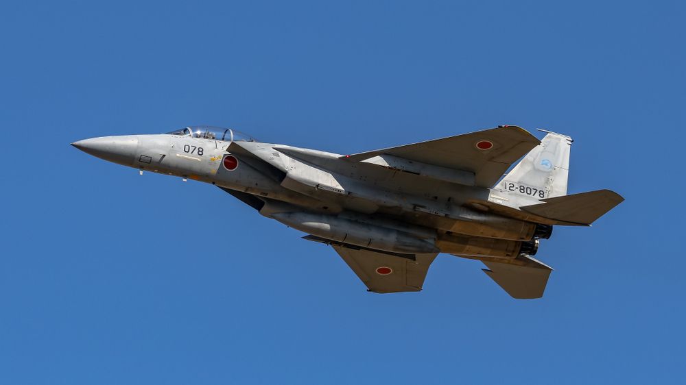 JADSF F-15J Eagle demonstration flight at the air show