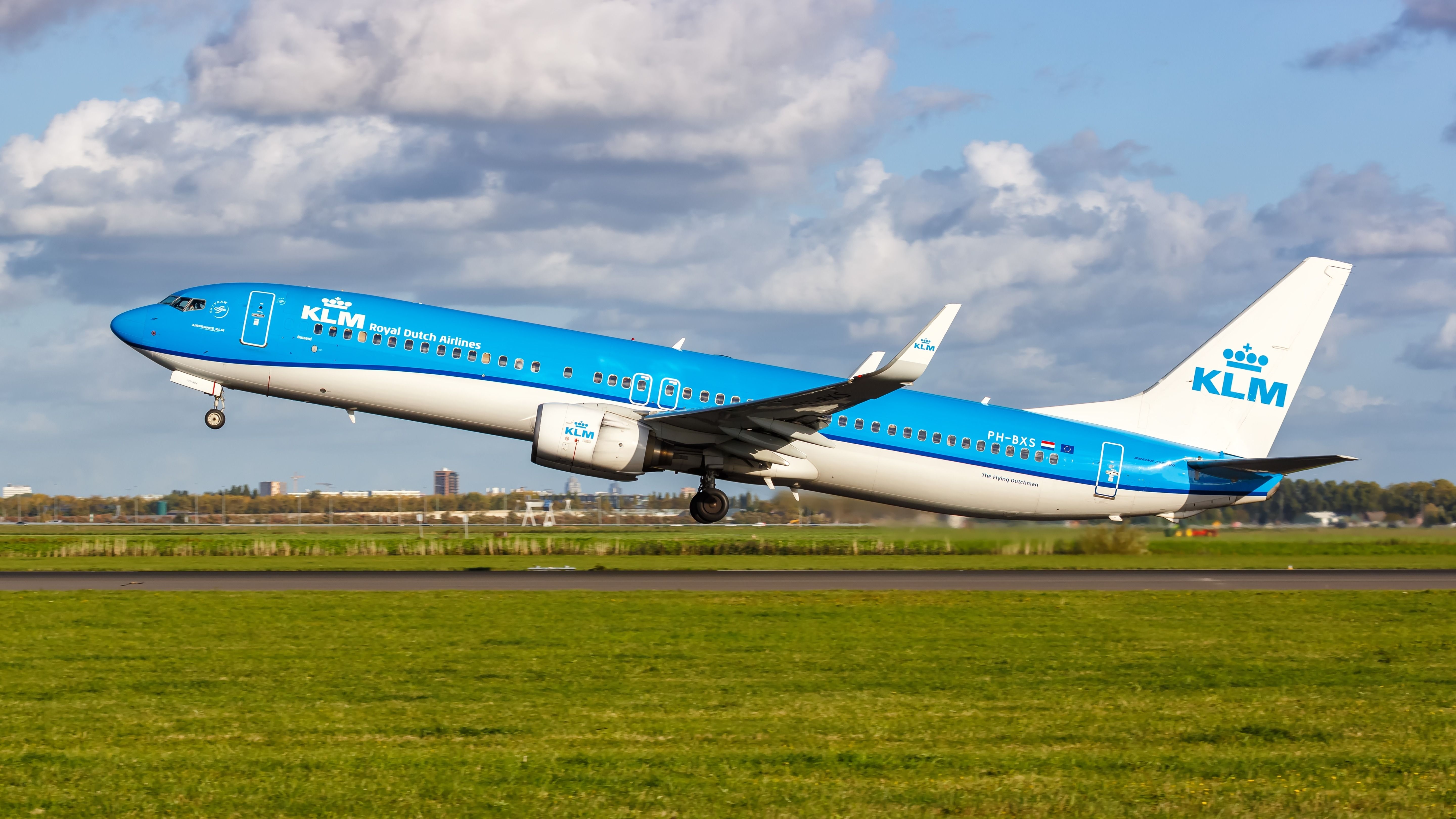 Amsterdam, Netherlands - October 8, 2022: KLM Boeing 737-900 airplane at Amsterdam Schiphol airport (AMS) in the Netherlands.