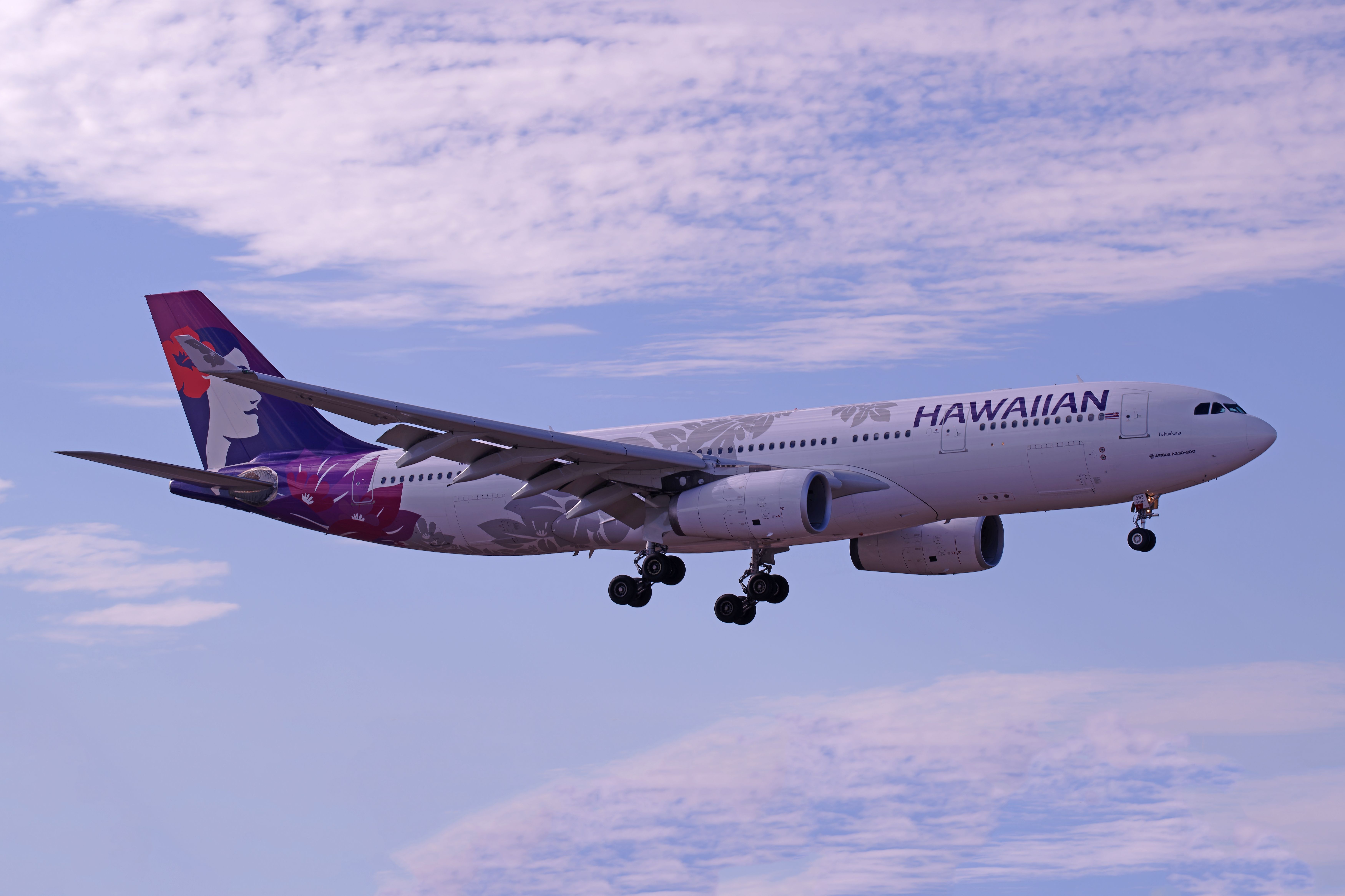 A Hawaiian Airlines Airbus A330 on approach 