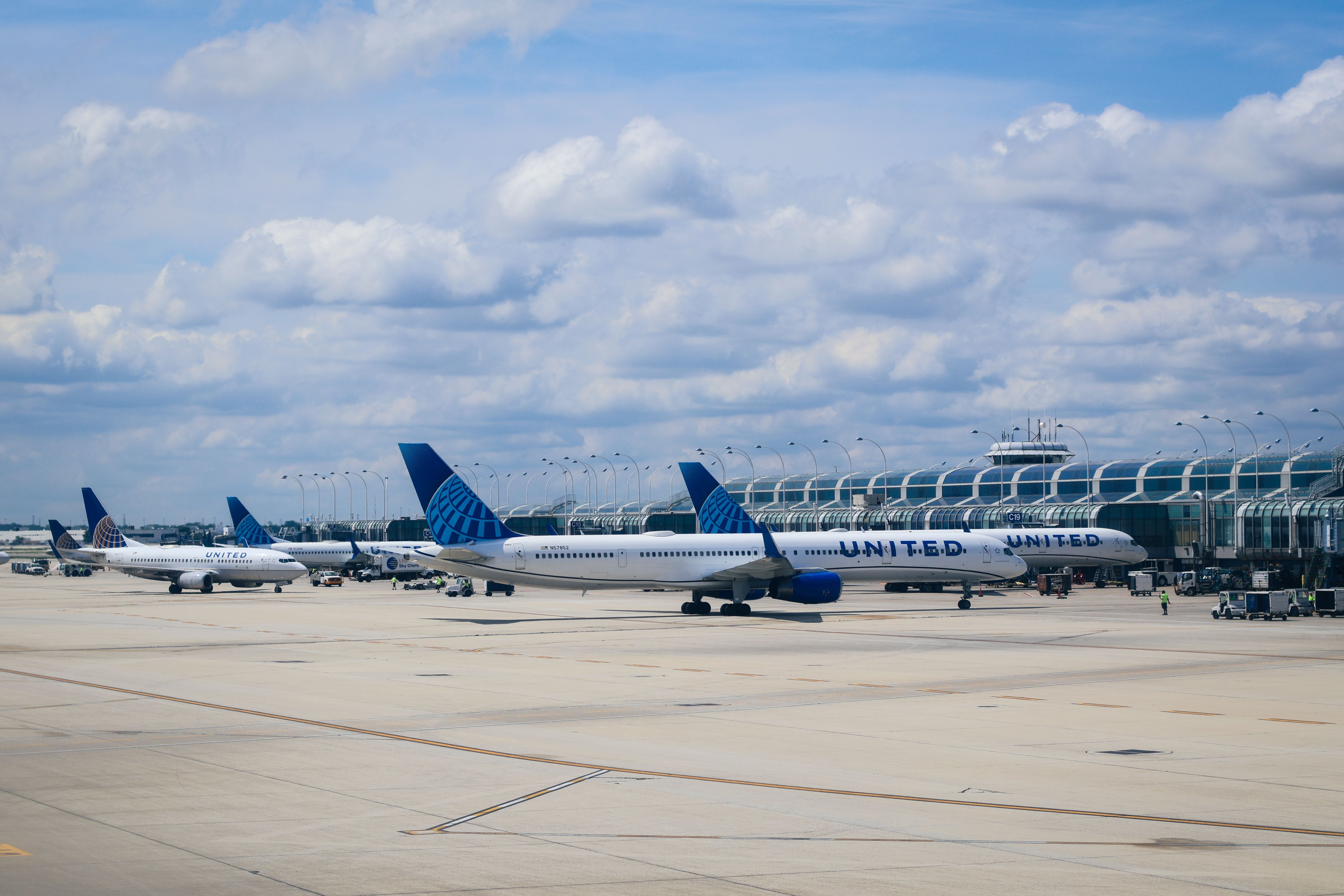 United Airlines aircraft at Chicago O'Hare International Airport.