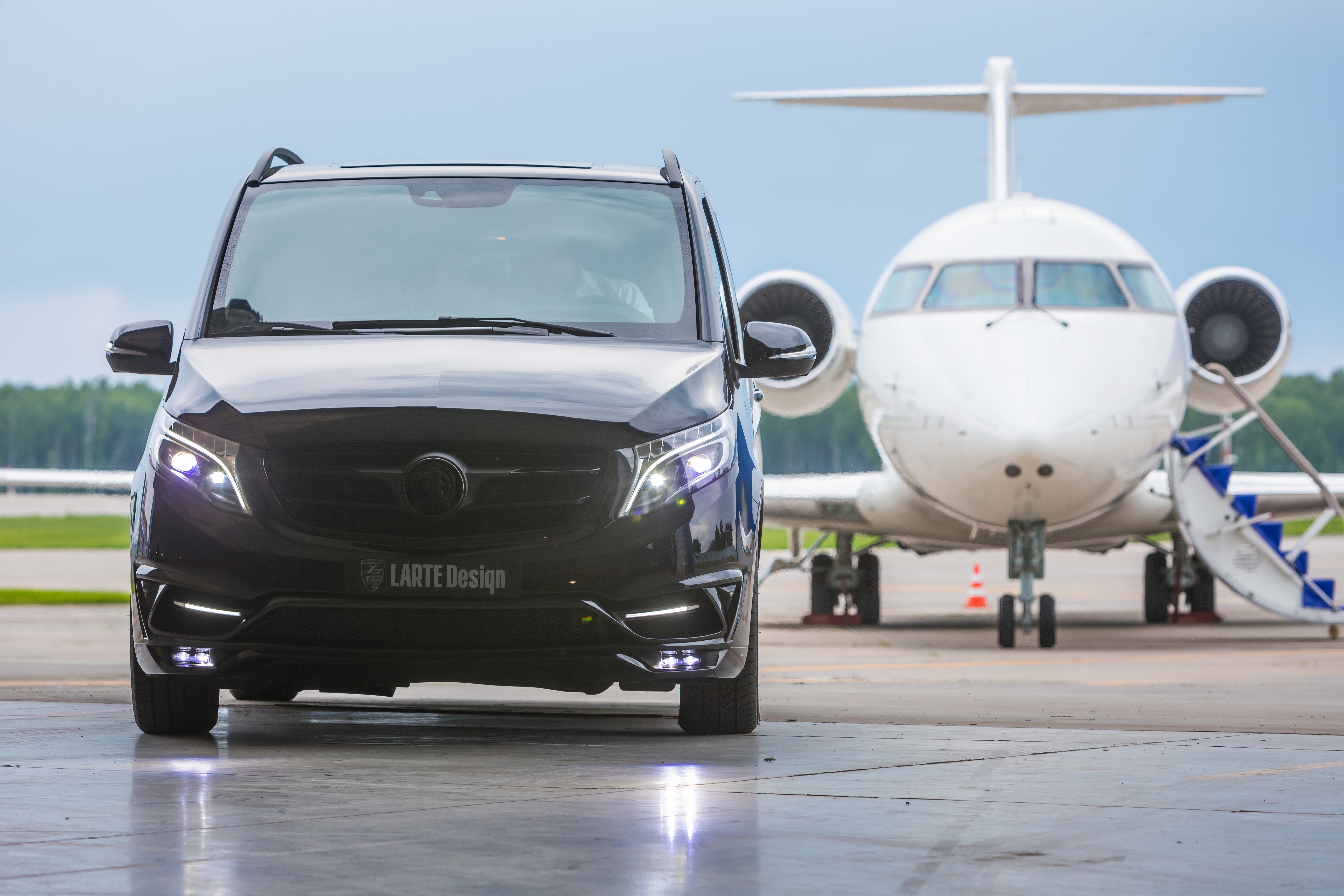 limousine and private jet