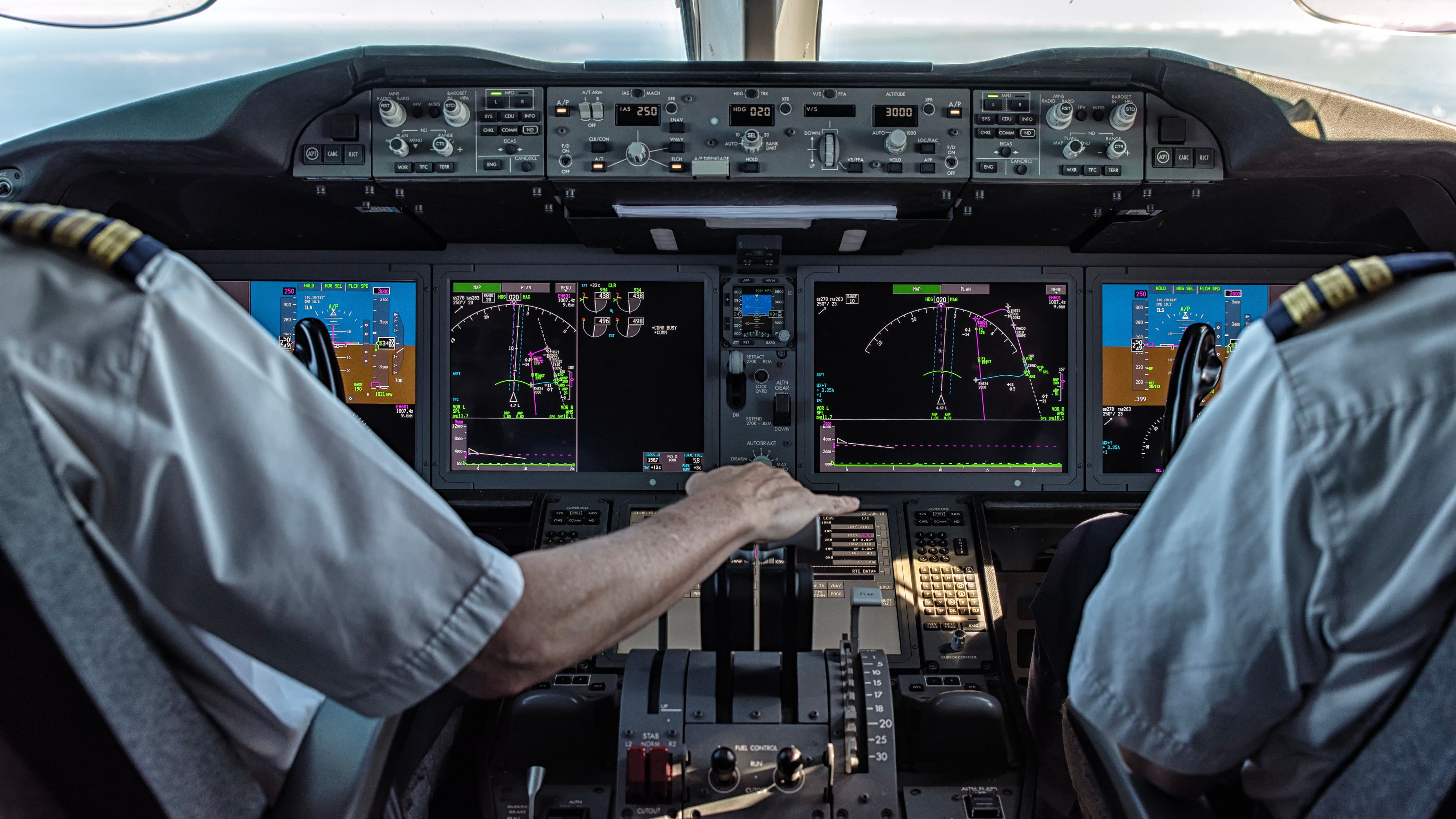 Two pilots flying private jet