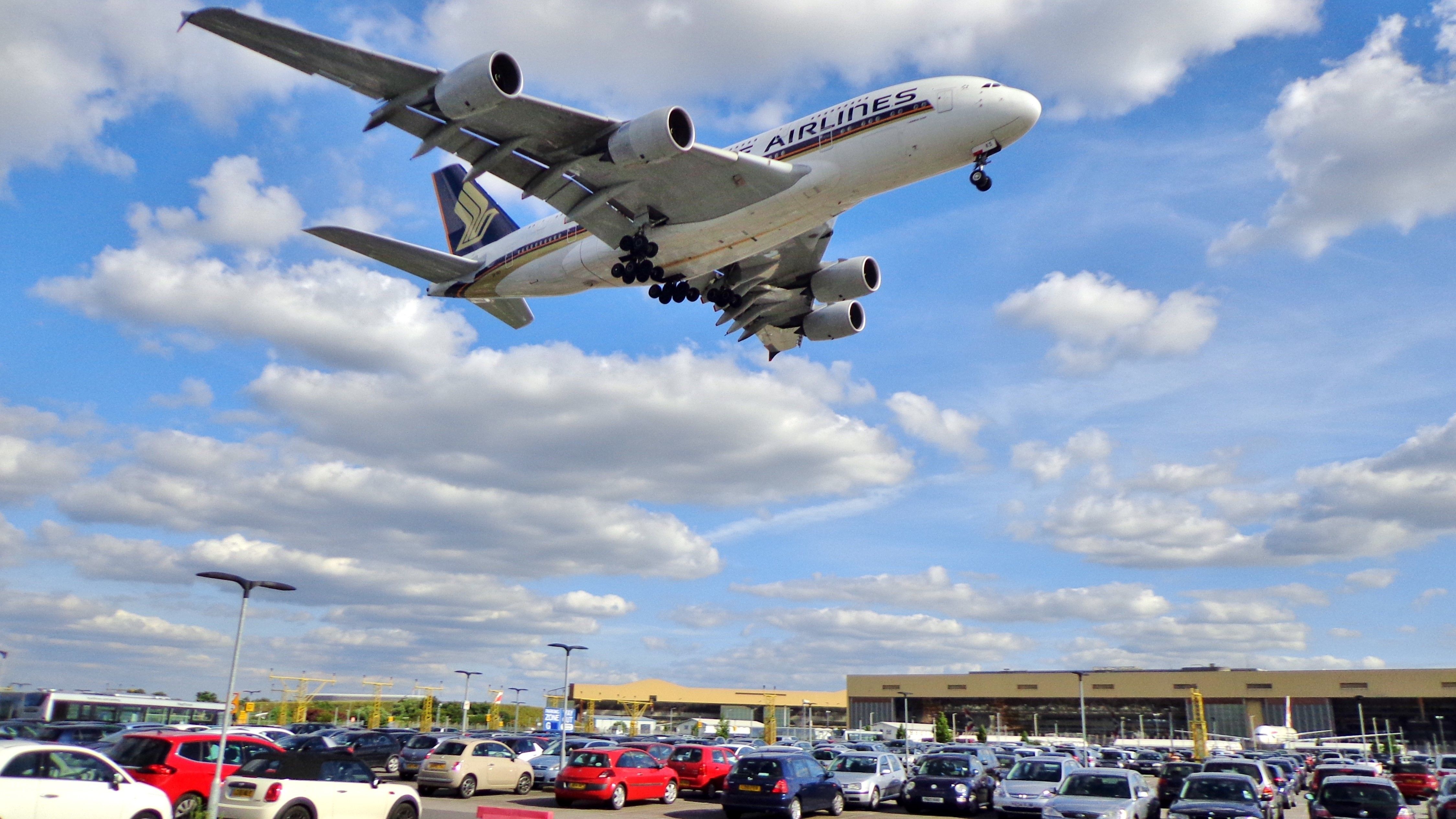 Singapore Airlines Airbus A380 Landing At London Heathrow Airport