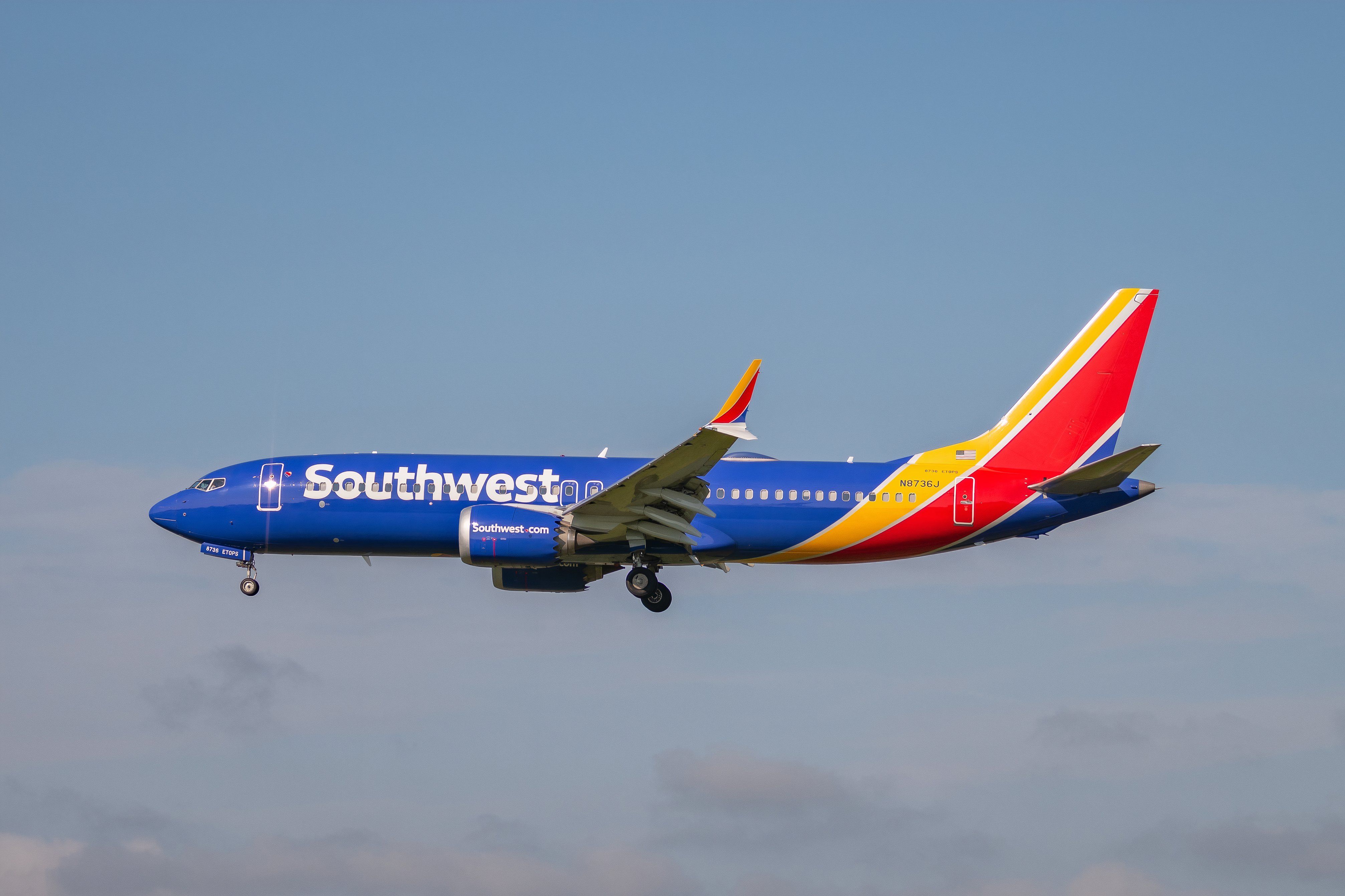 Southwest 737 MAX 8 in flight