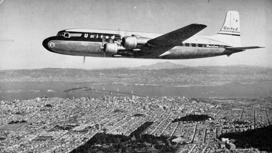 United Air Lines Douglas DC-6 in flight