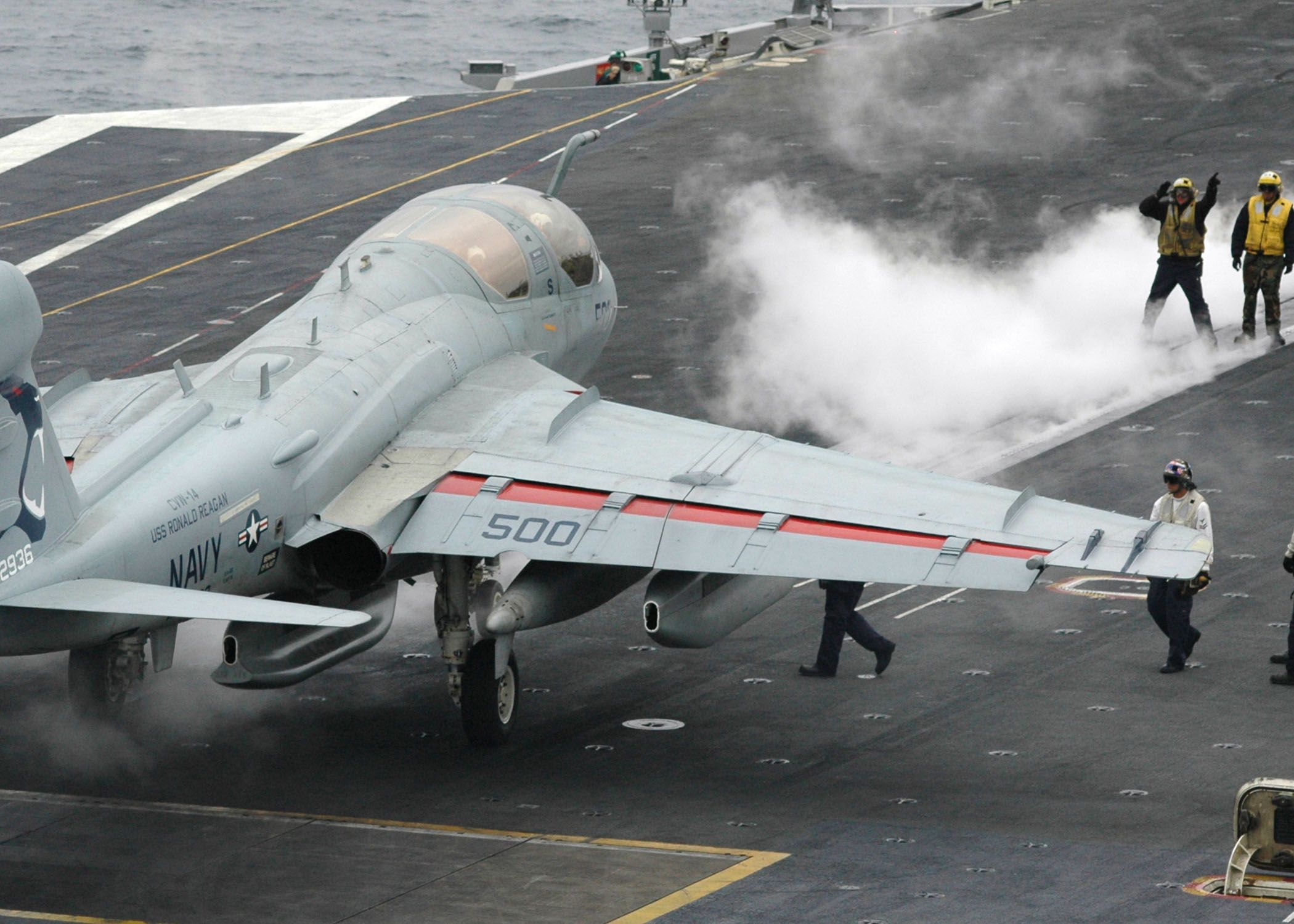 EA-6B Prowler on aircraft carrier