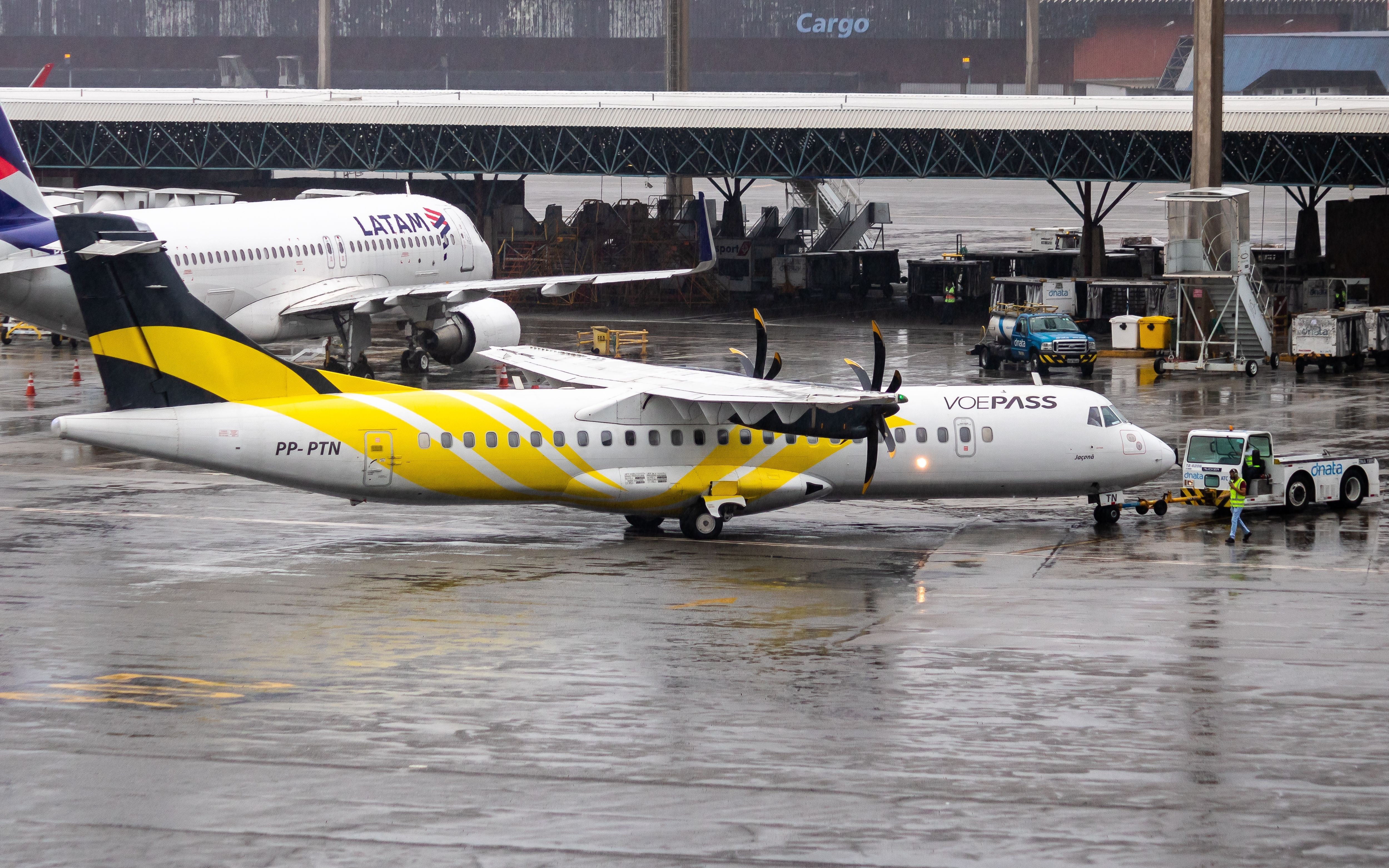 Voepass ATR 72-500 being pushed back at GRU shutterstock_2500821095